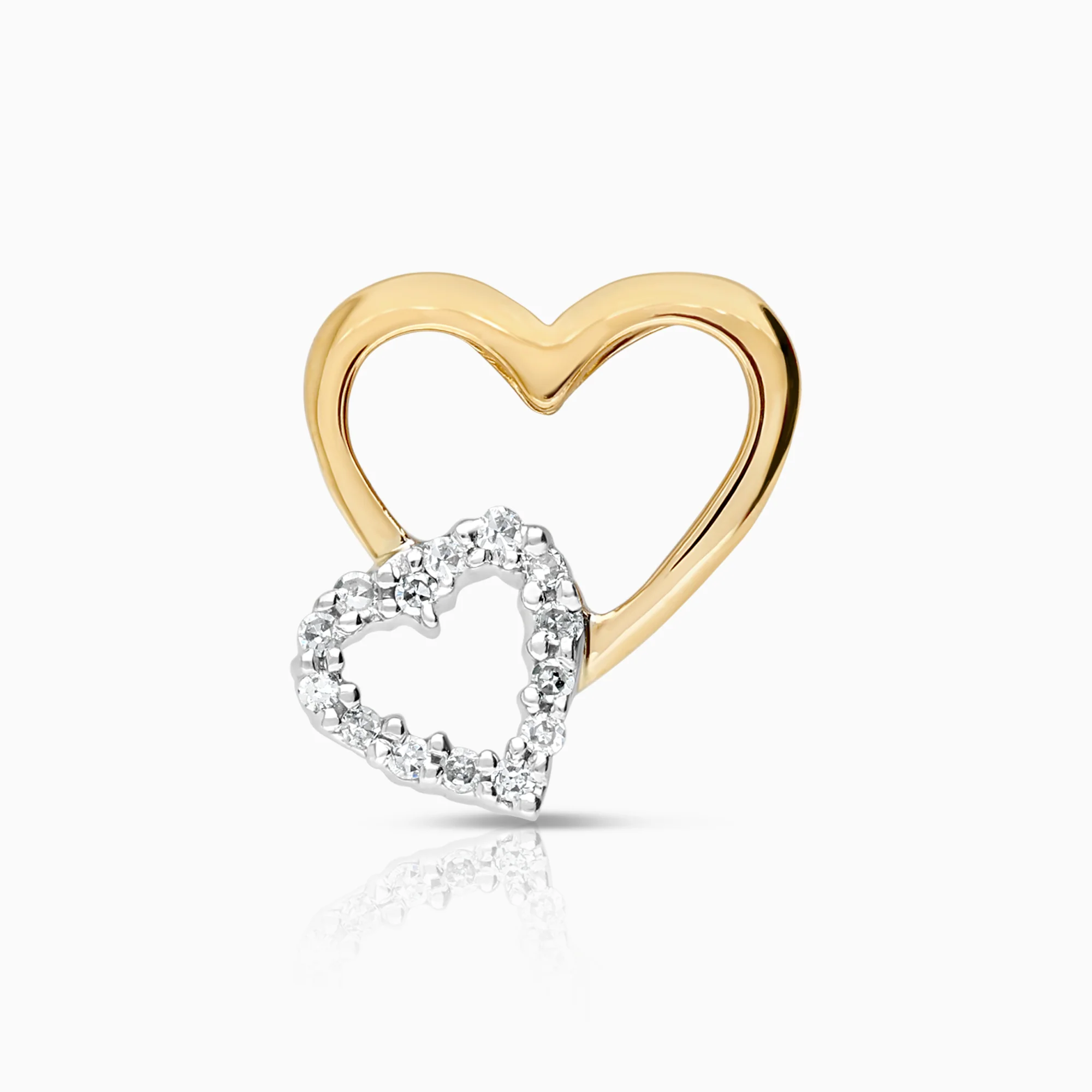 Heart pendant 0.07ct 18K gold