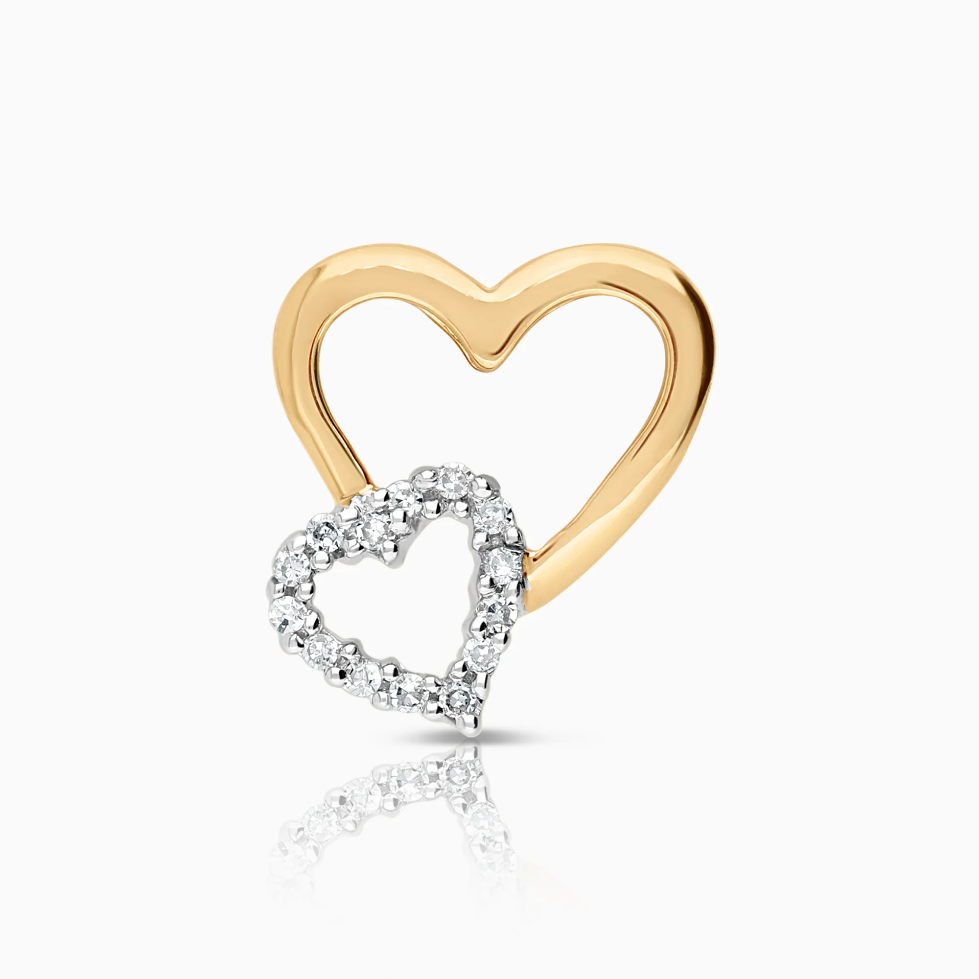 Heart pendant 0.07ct 18K gold