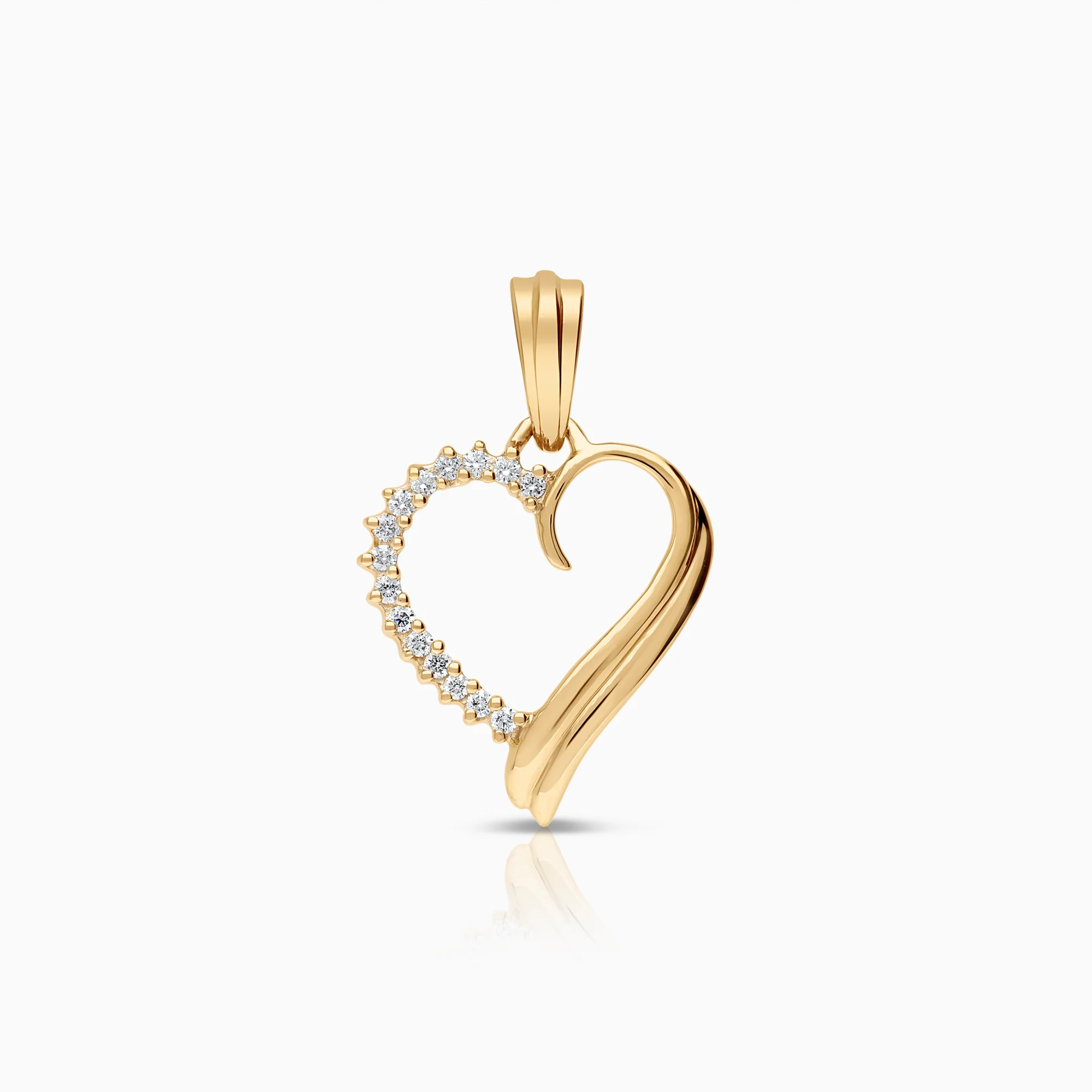 Heart pendant 0.07ct 18K gold