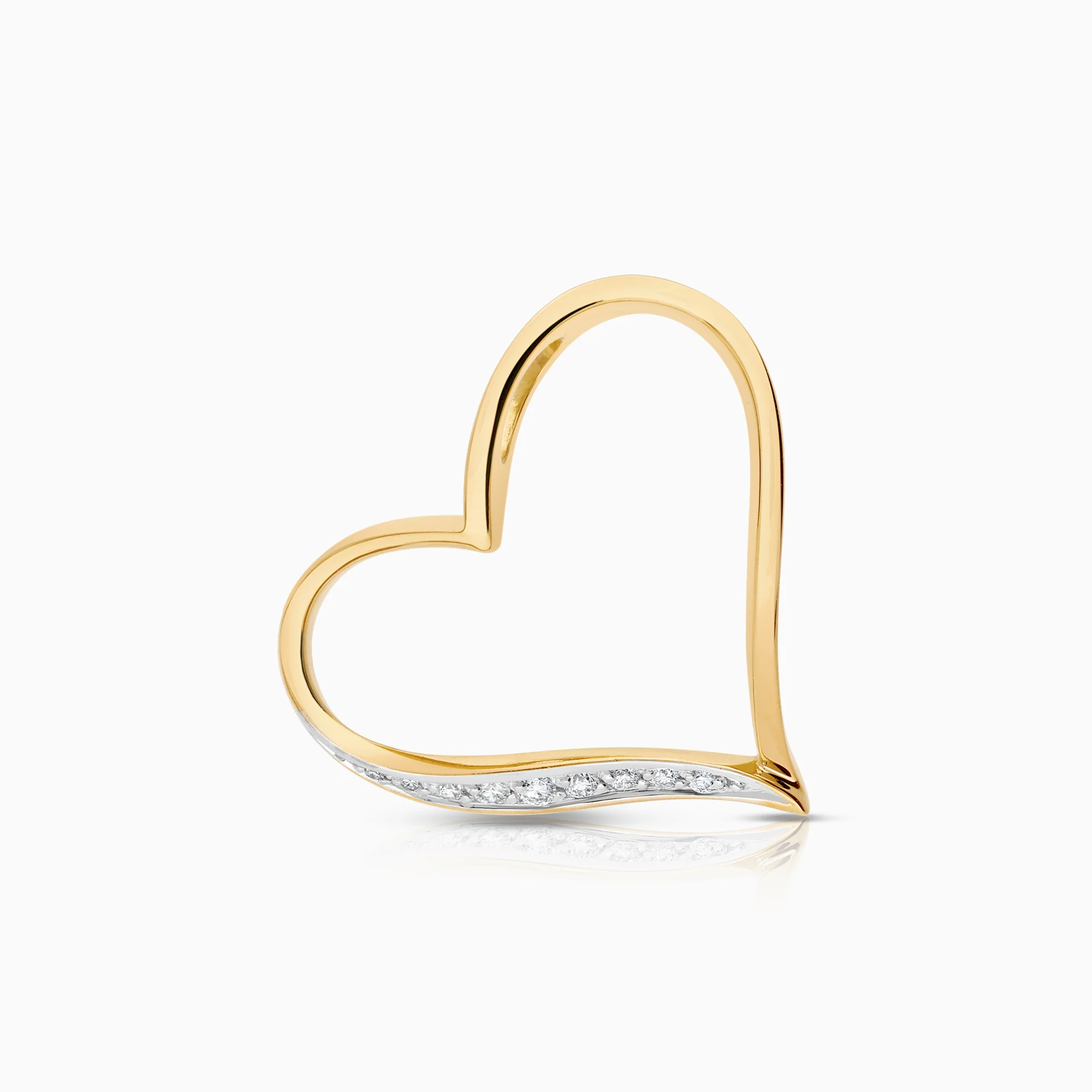 Heart pendant 0.08ct 18K gold