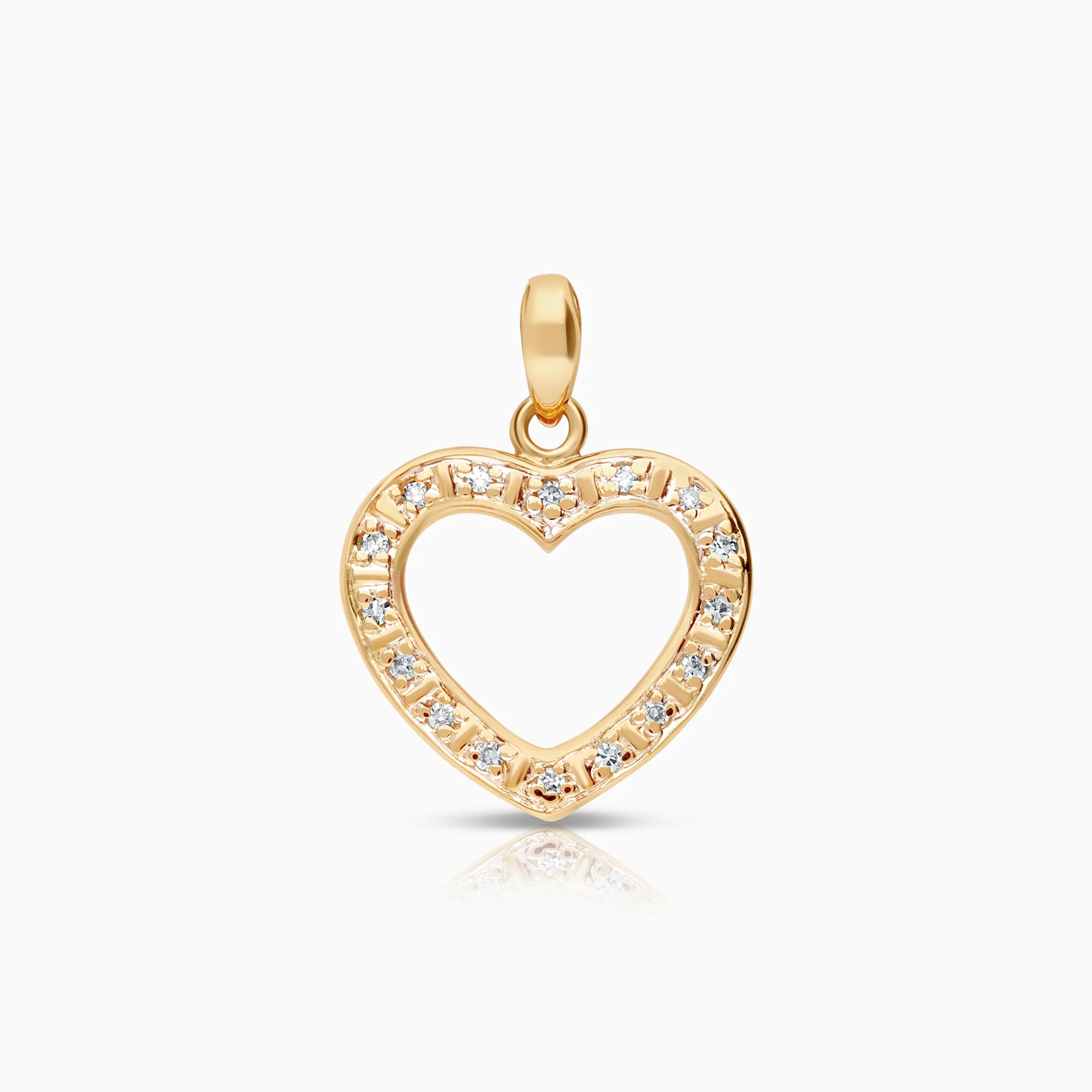 Heart pendant 0.08ct 18K gold