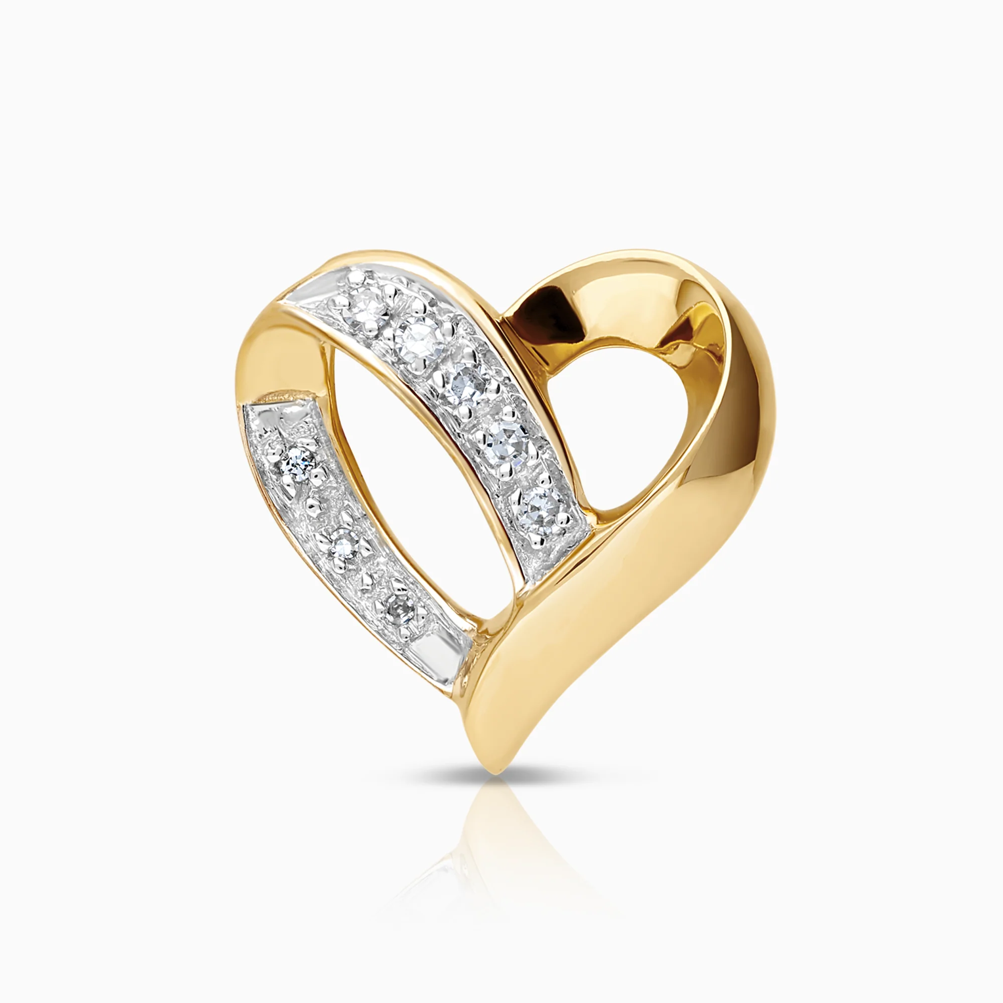 Heart pendant 0.08ct 18K gold