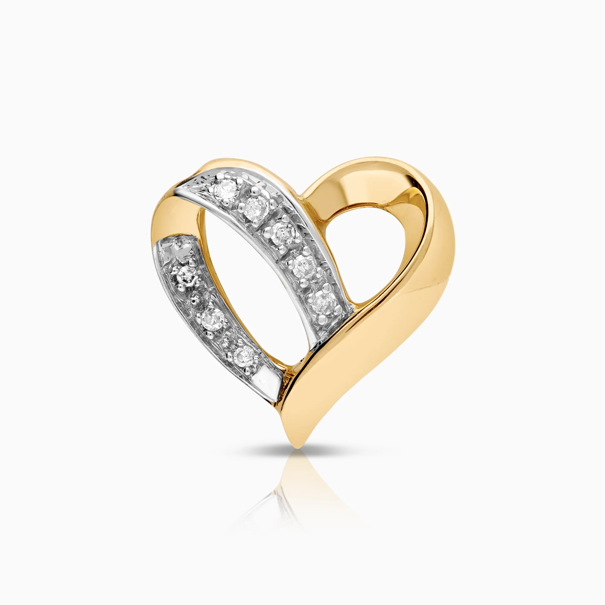 Heart pendant 0.08ct 18K gold