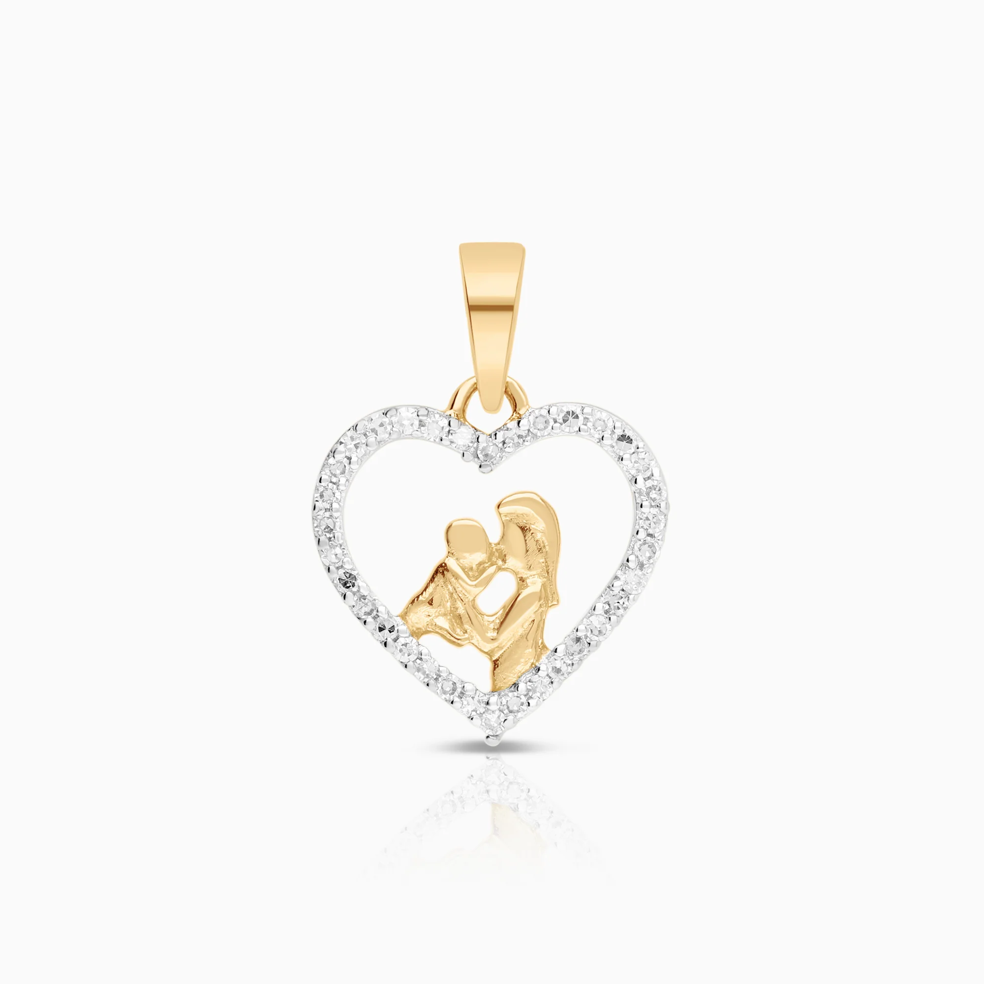 Heart pendant 0.09ct 18K gold
