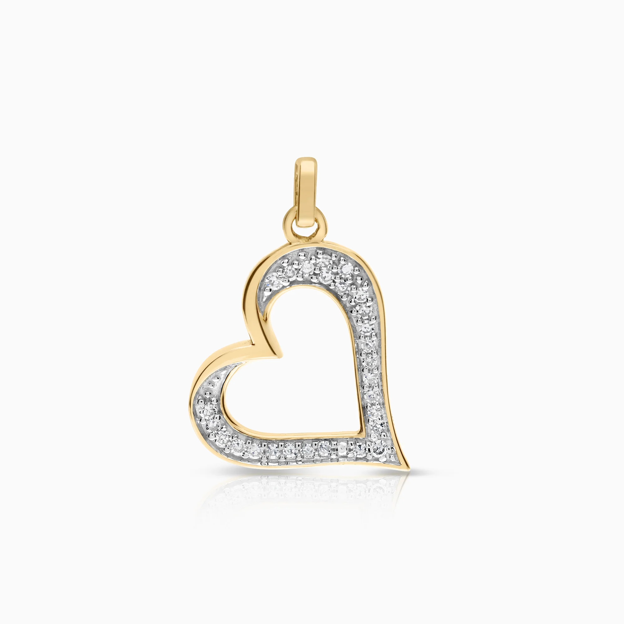Heart pendant 0.09ct 18K gold