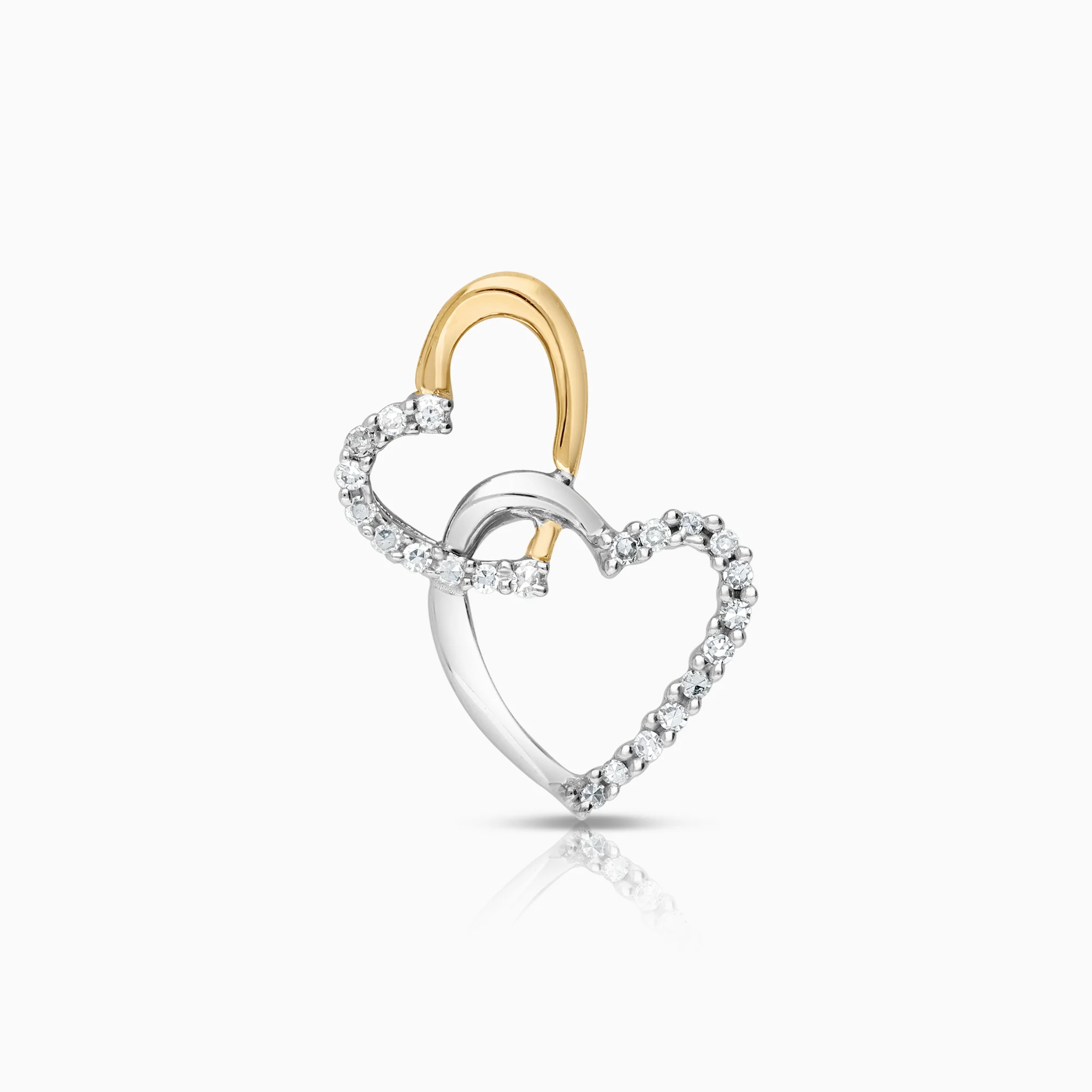 Heart pendant 0.11ct 18K gold