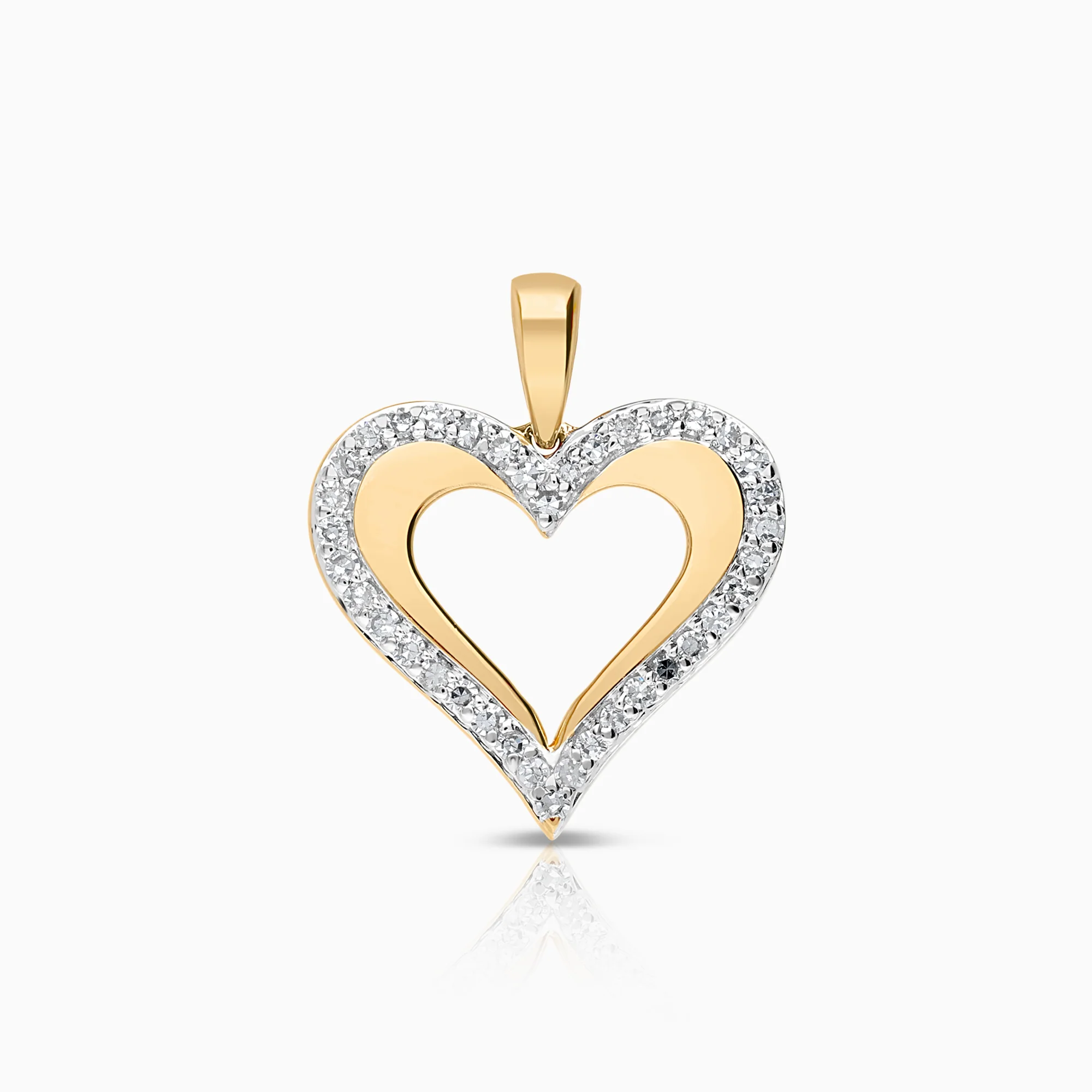 Heart pendant 0.11ct 18K gold