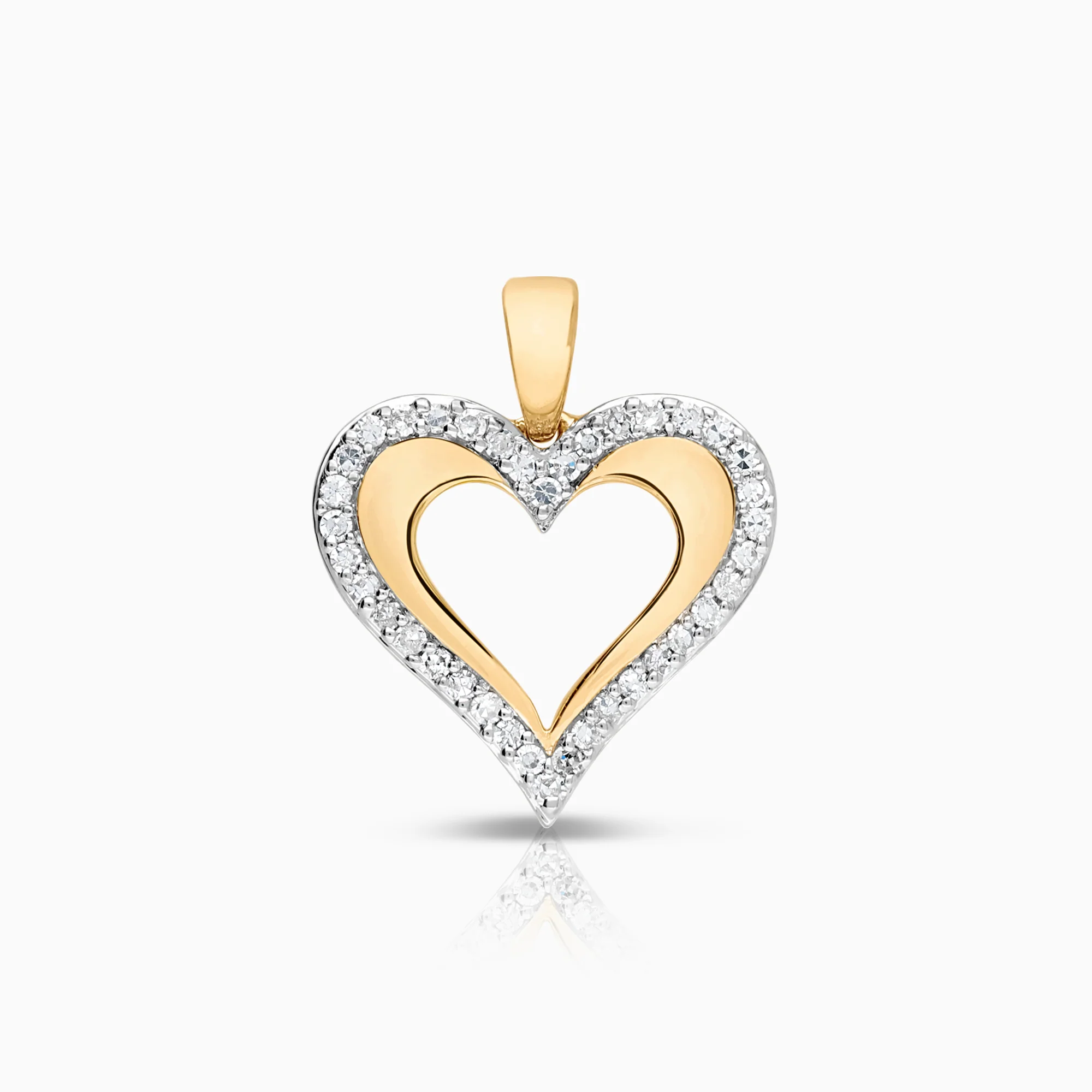 Heart pendant 0.11ct 18K gold