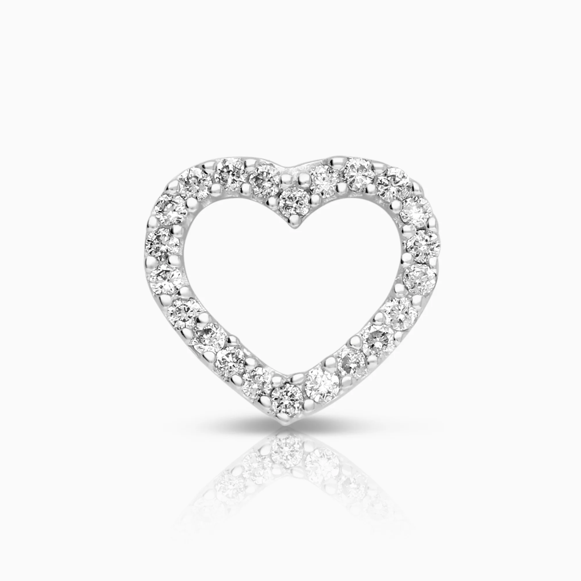 Heart pendant 0.11ct 18K white gold