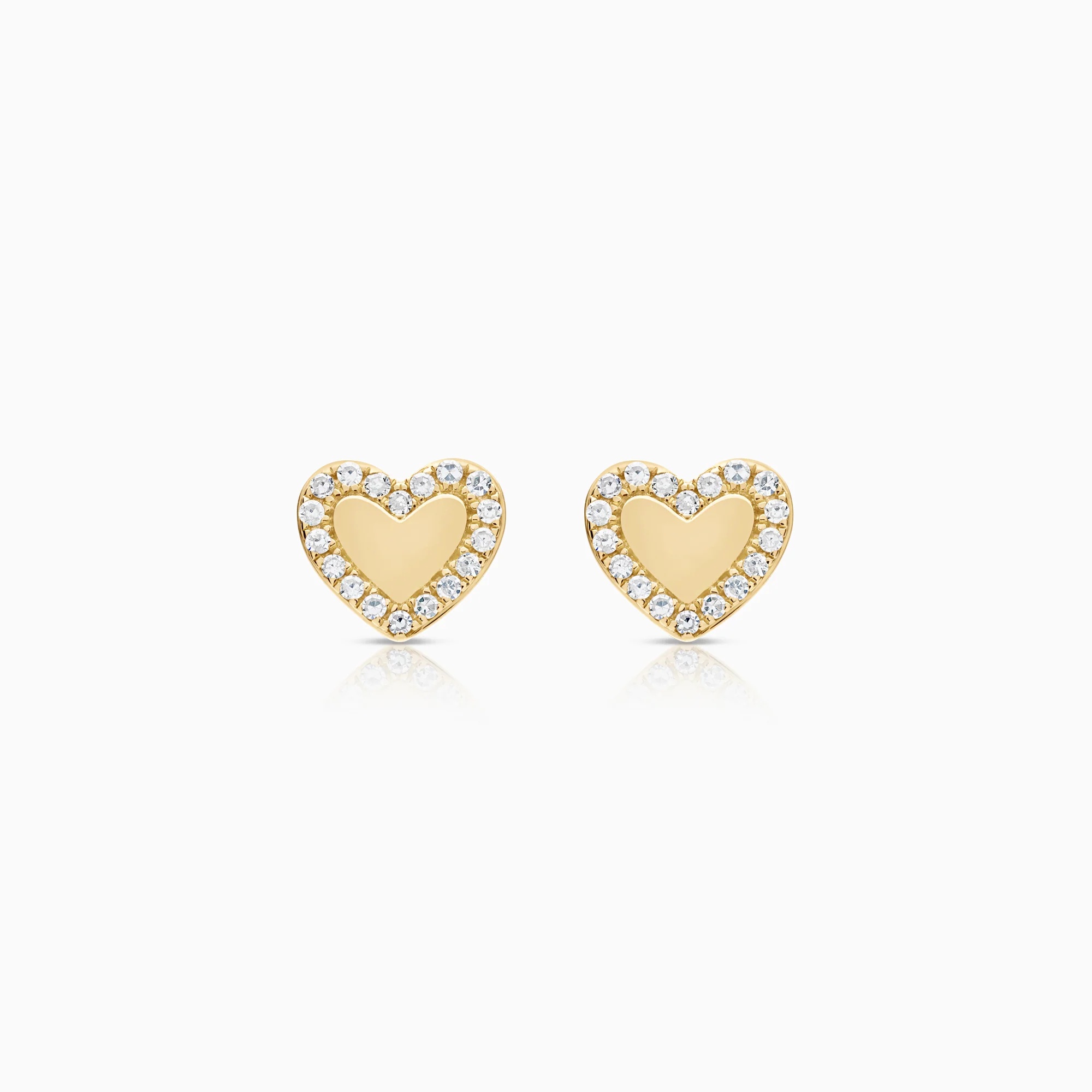 Heart earrings 0.12ct 18K gold