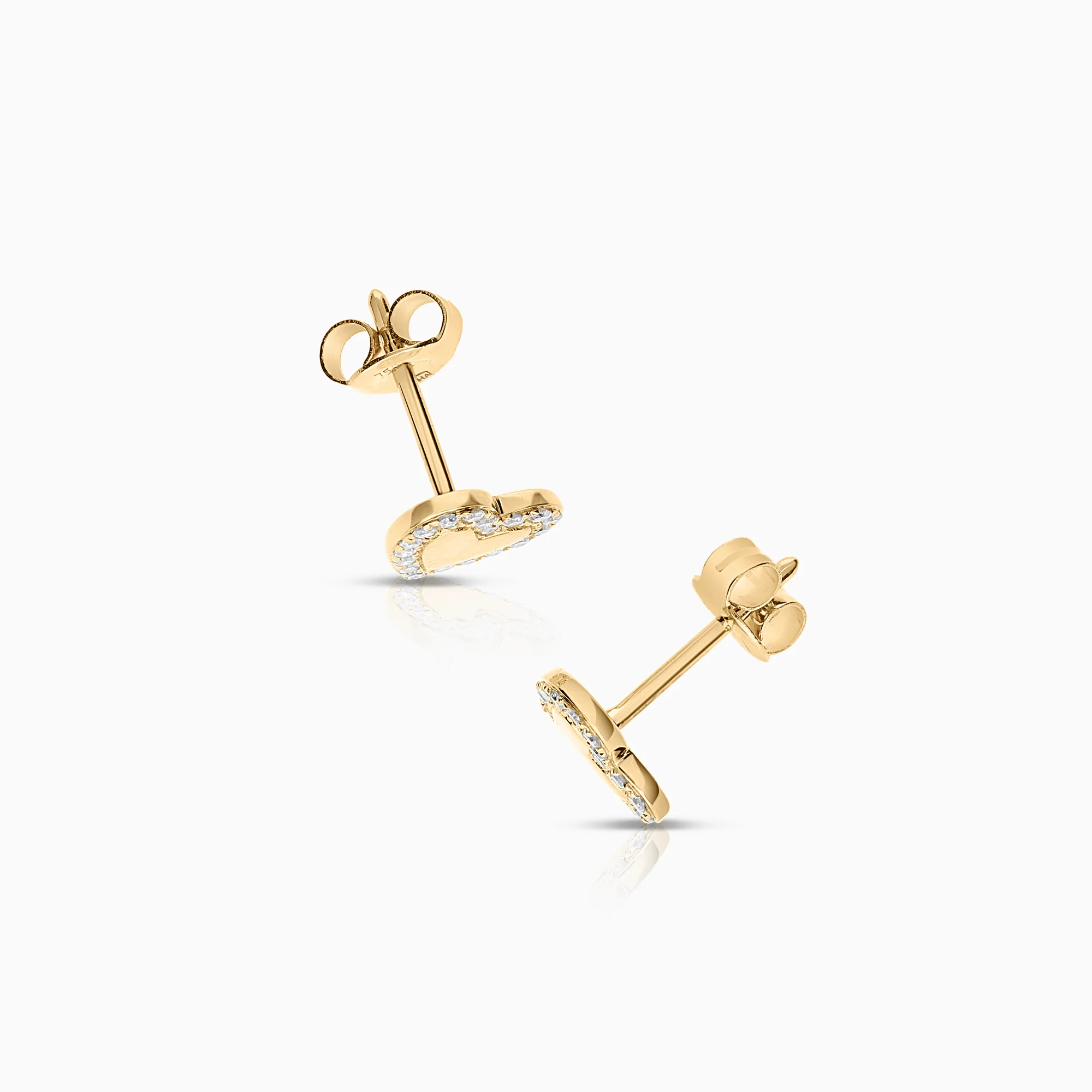 Heart earrings 0.12ct 18K gold - Image 2