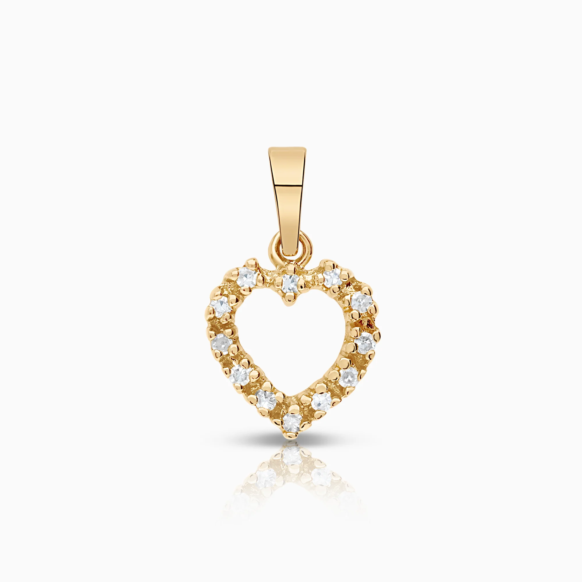 Heart pendant 0.12ct 18K gold