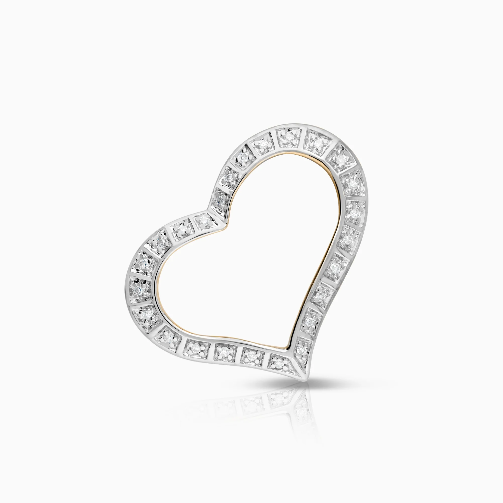 Heart pendant 0.12ct 18K gold