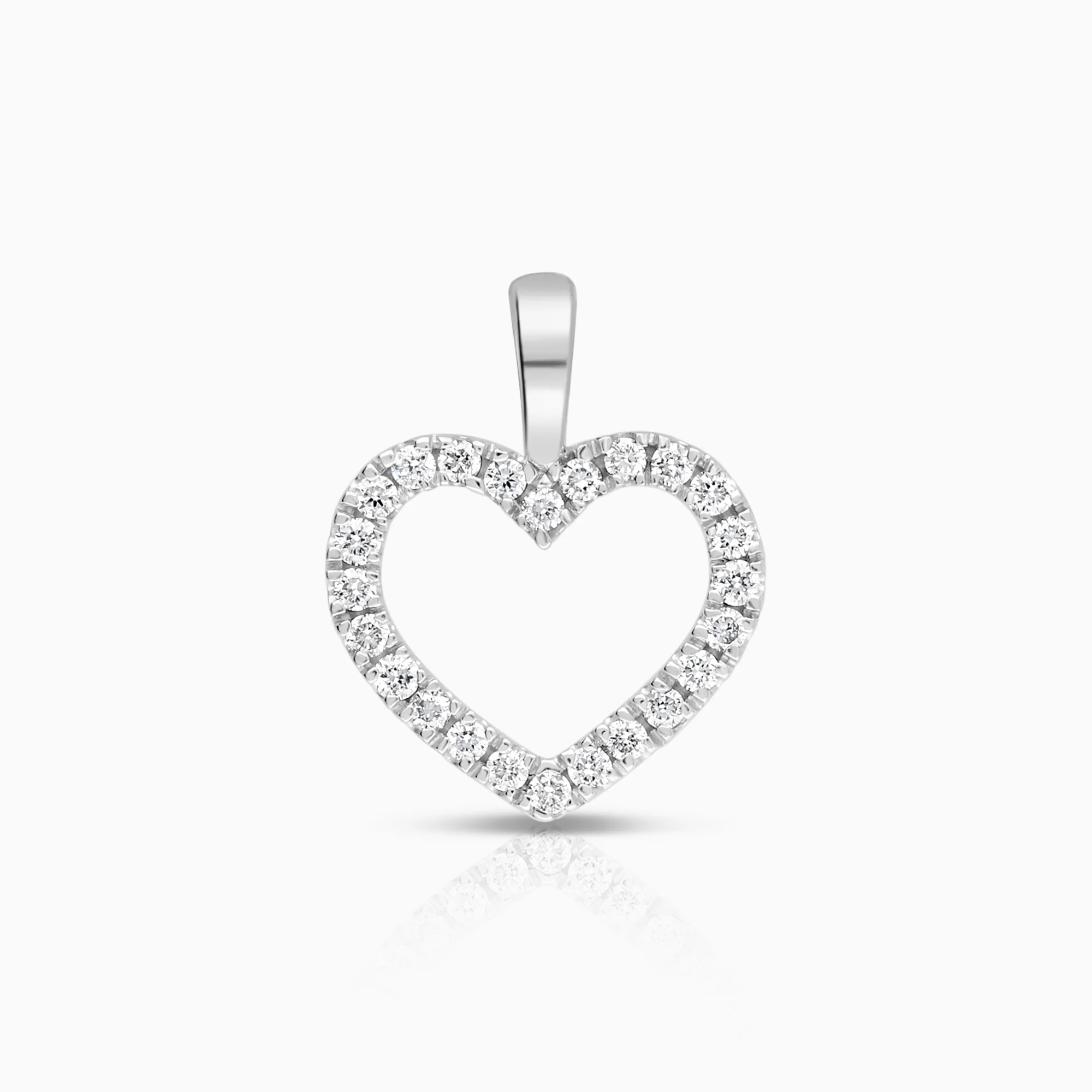 Heart pendant 0.13ct 18K white gold
