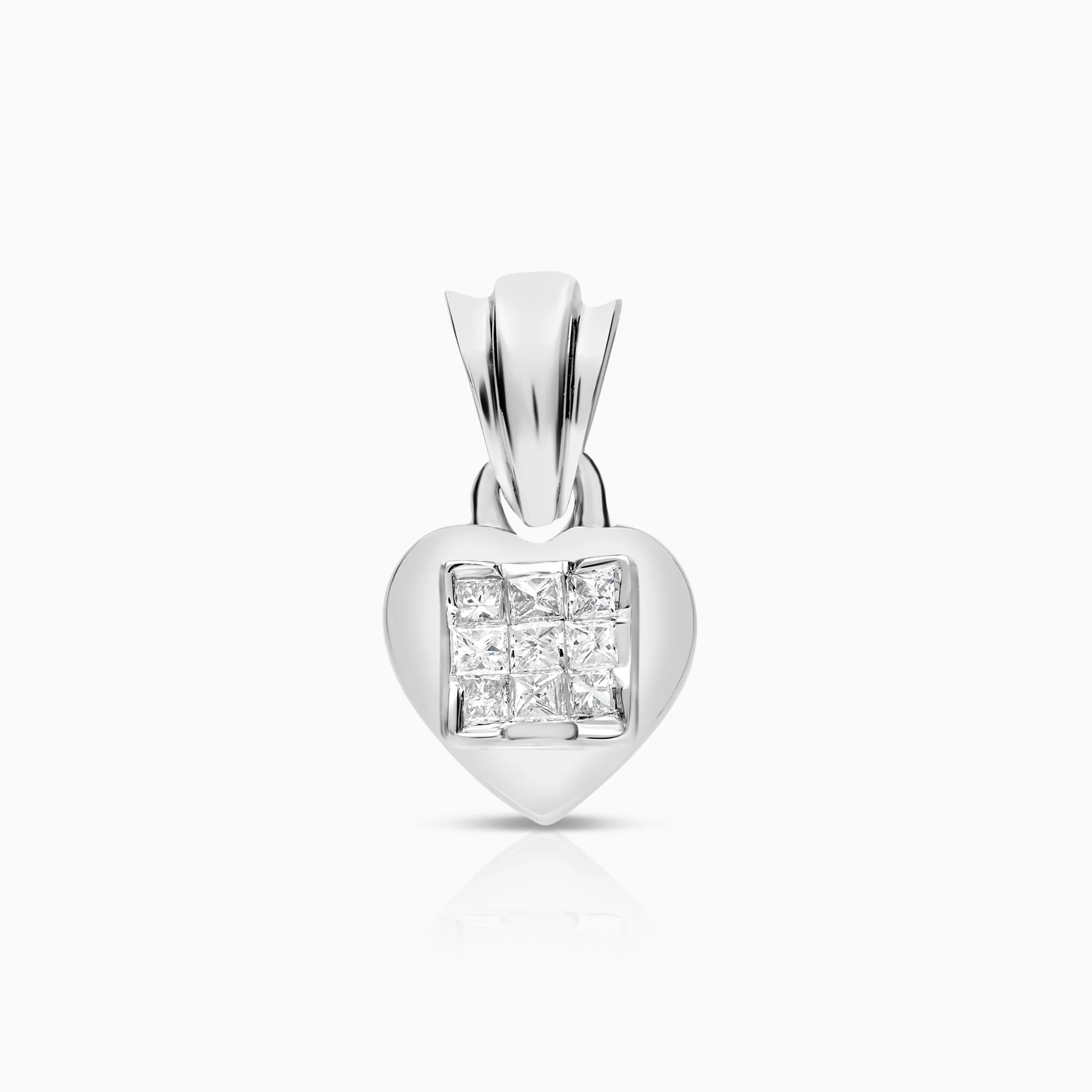 Heart pendant 0.13ct 18K white gold