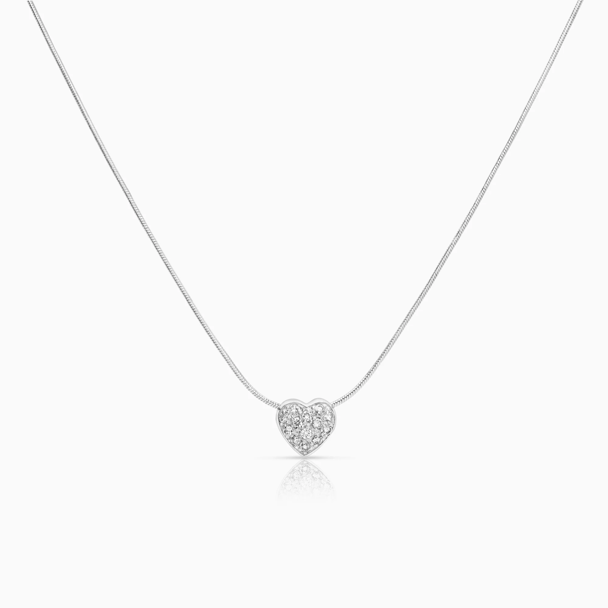 Heart pendant 0.14ct 18K white gold