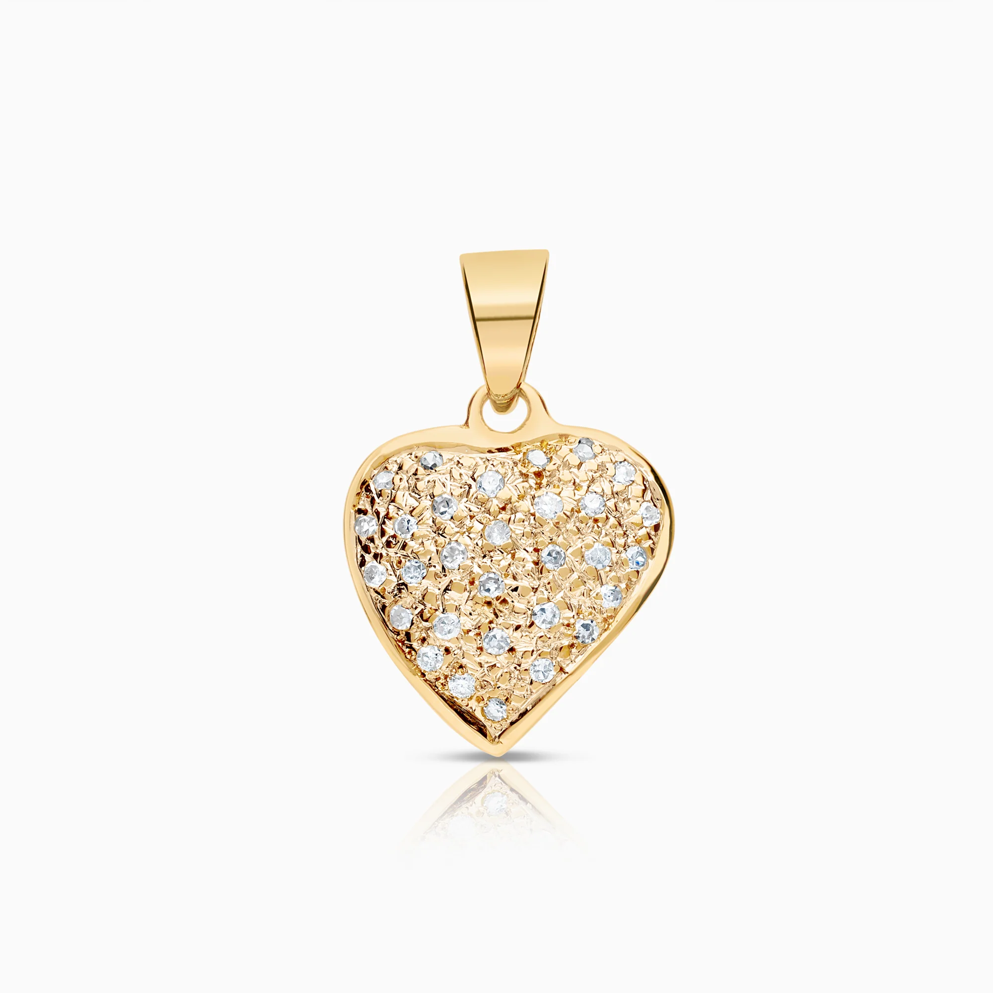 Heart pendant 0.15ct 18K gold