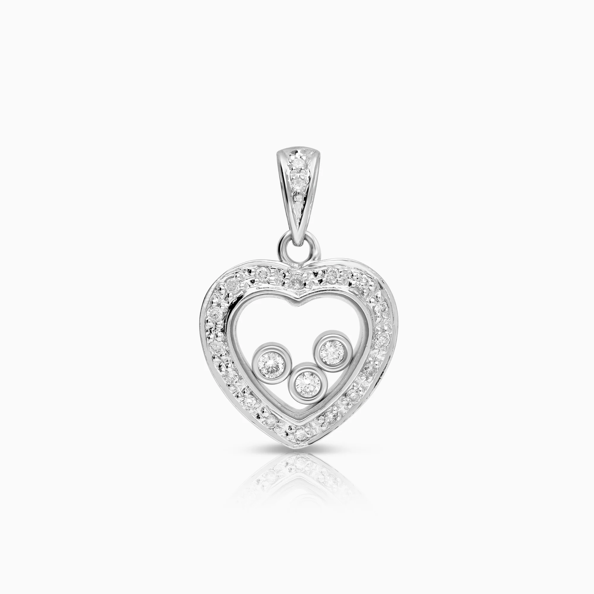 Heart pendant 0.15ct 18K white gold