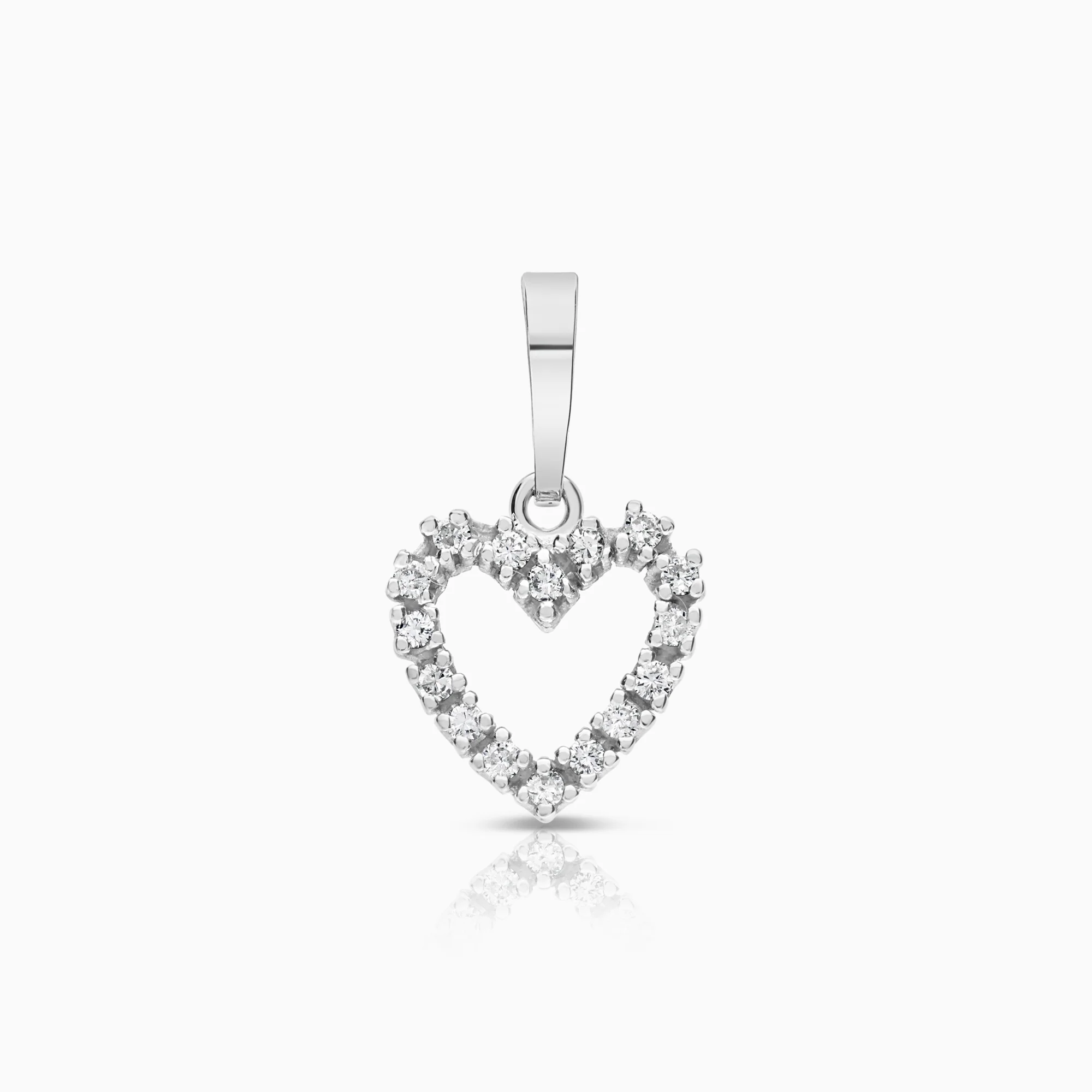 Heart pendant 0.16ct 18K white gold