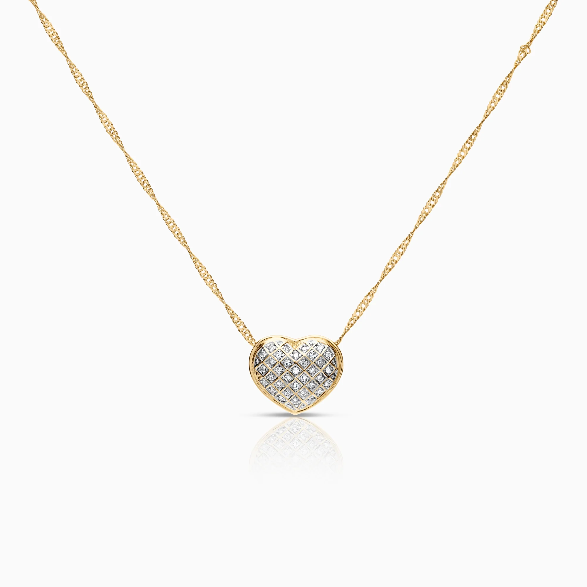 Heart pendant 0.17ct 18K gold