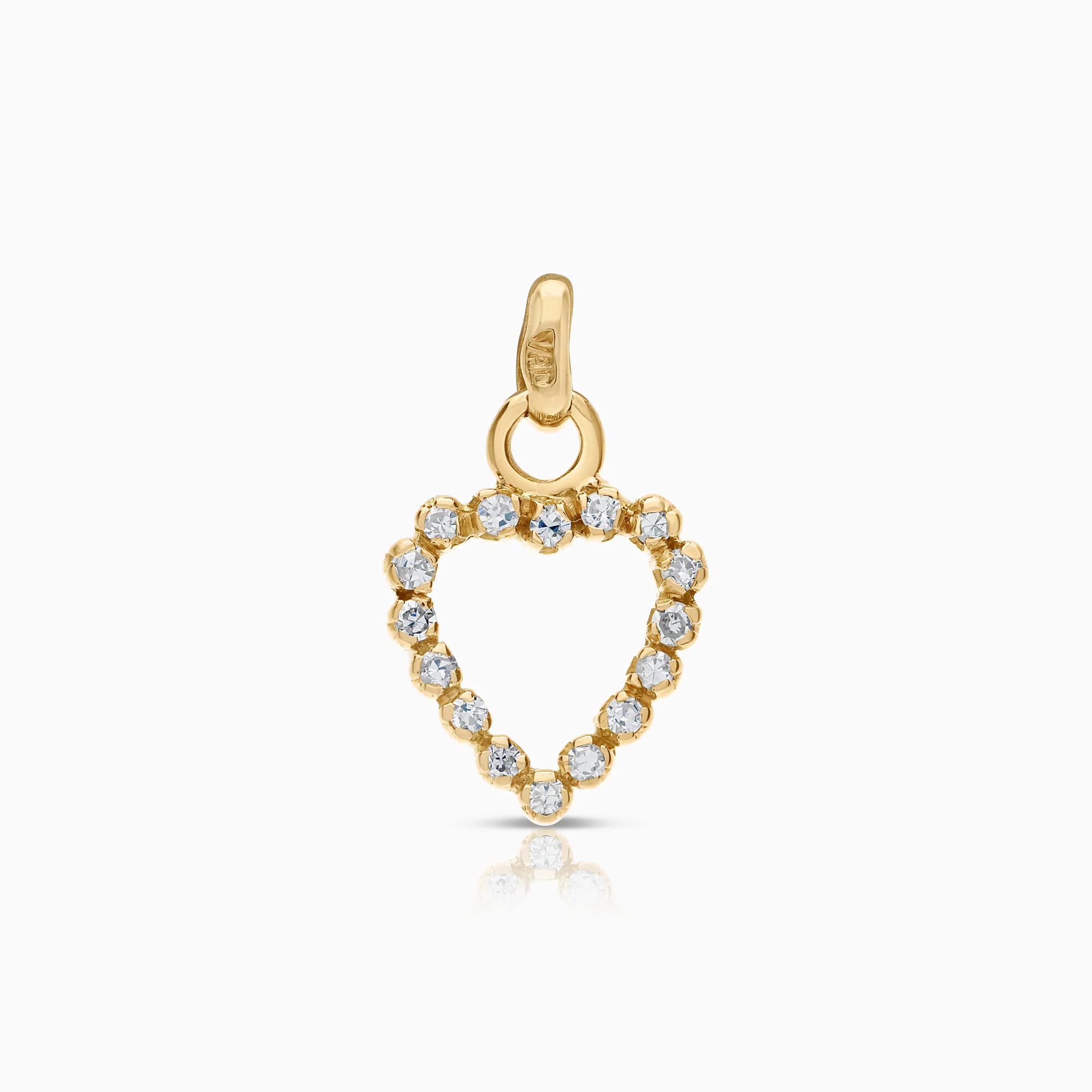Pendant heart 0.19ct 18K gold.