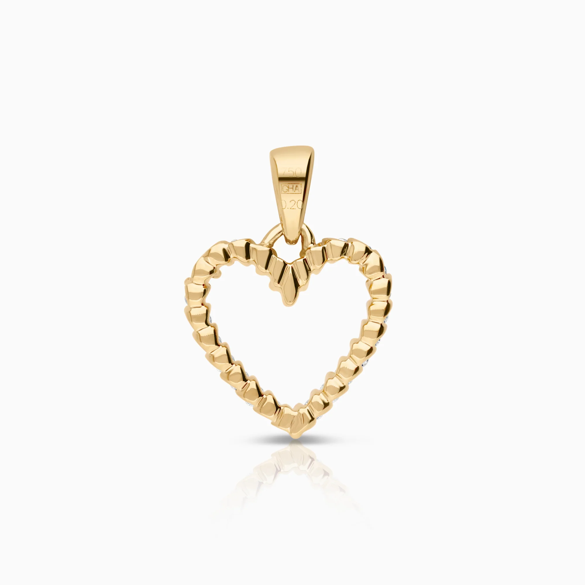 Heart pendant 0.20ct 18K gold