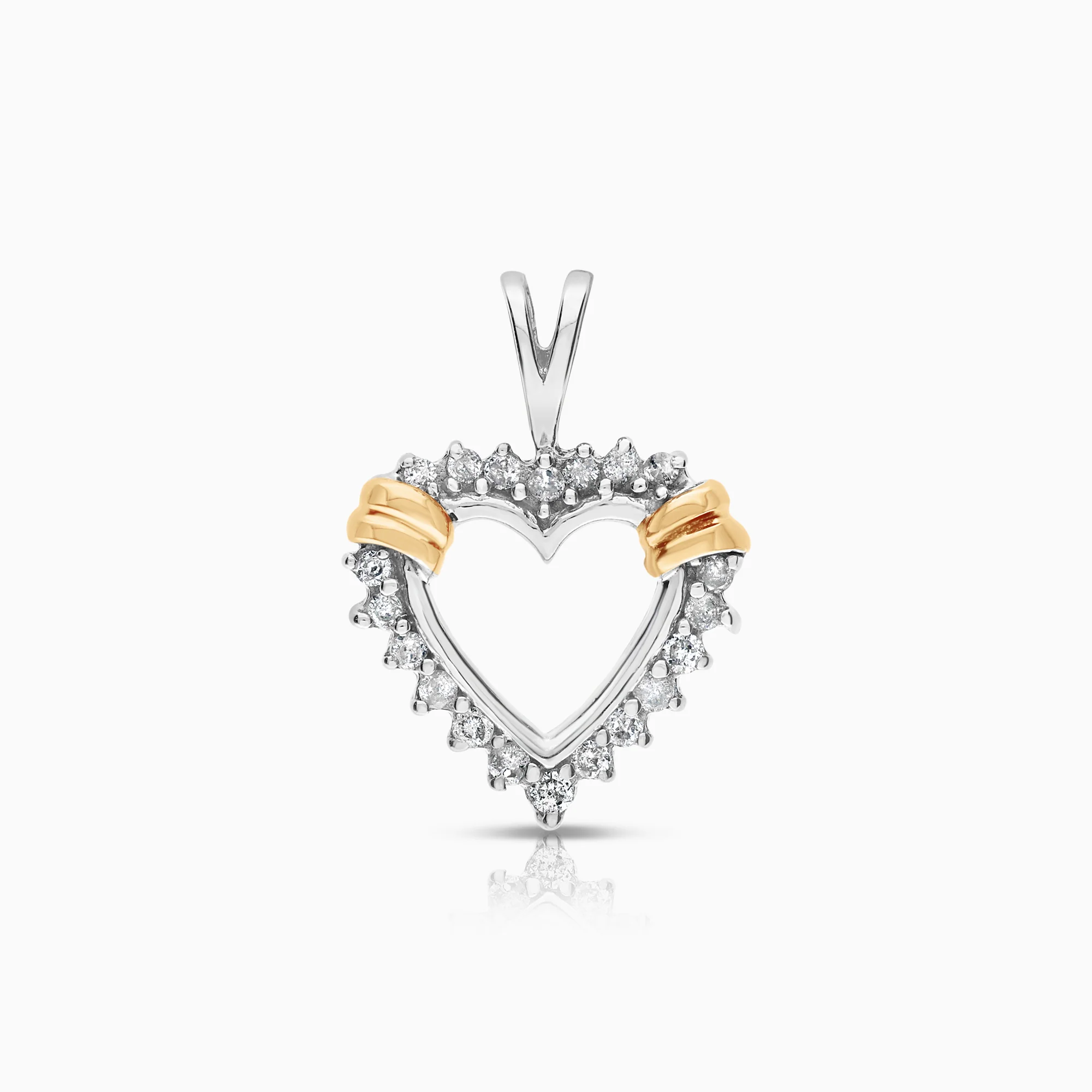 Heart pendant 0.24ct 10K white gold