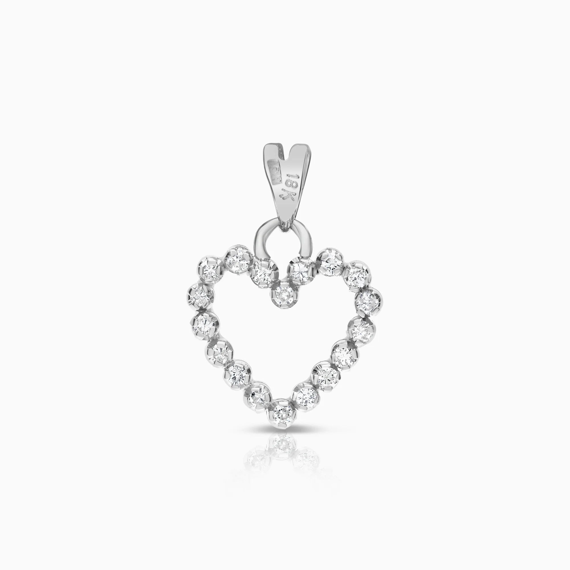 Heart pendant 0.27ct 18K white gold