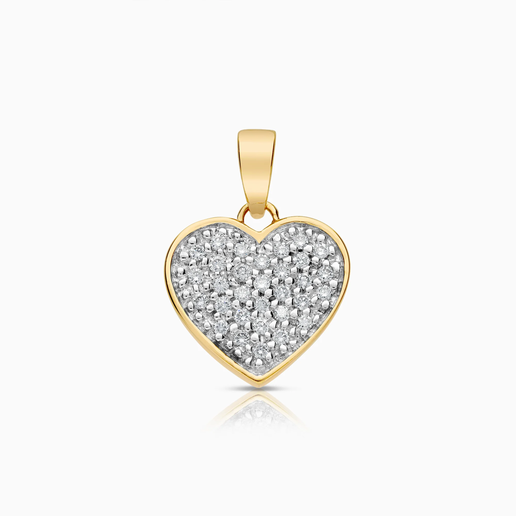 Heart pendant 0.31ct 18K gold