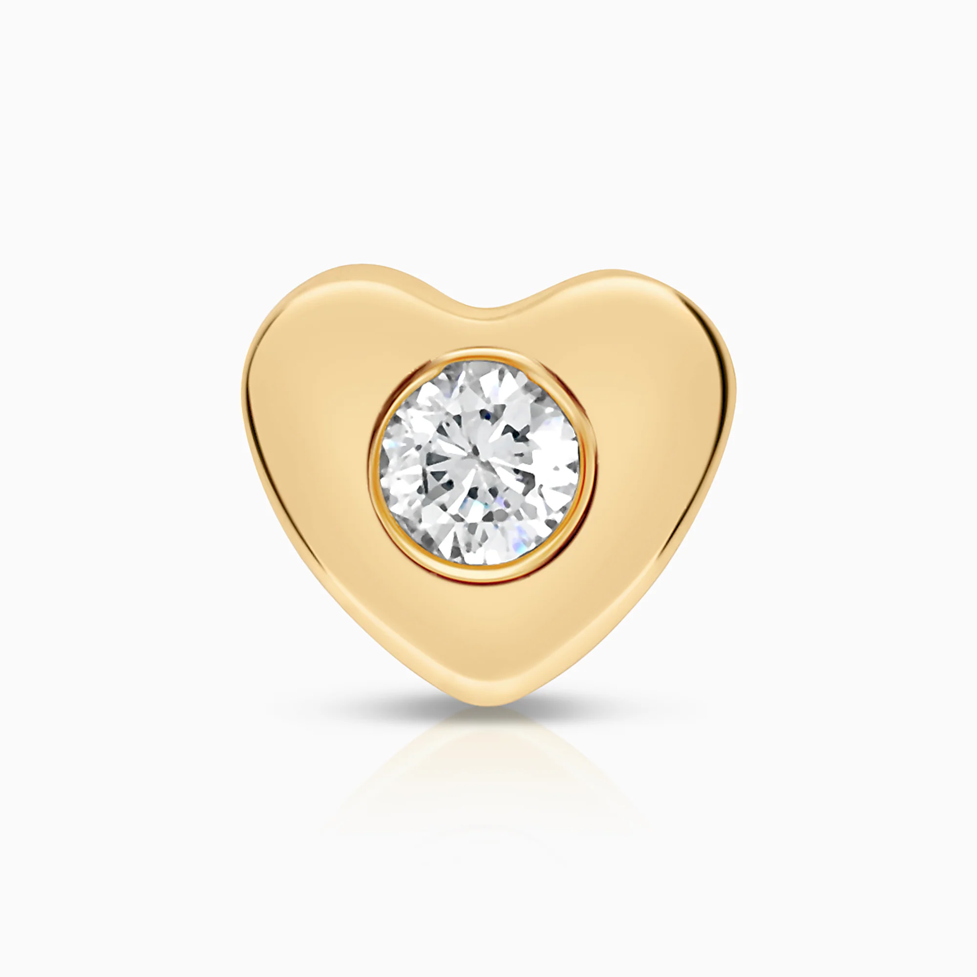 Heart pendant with cubic zirconia 0.35g 18K gold
