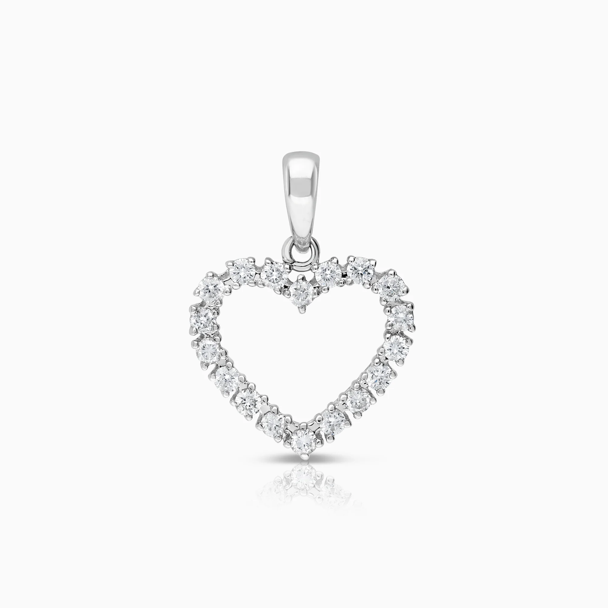 Heart pendant 0.36ct 18K white gold