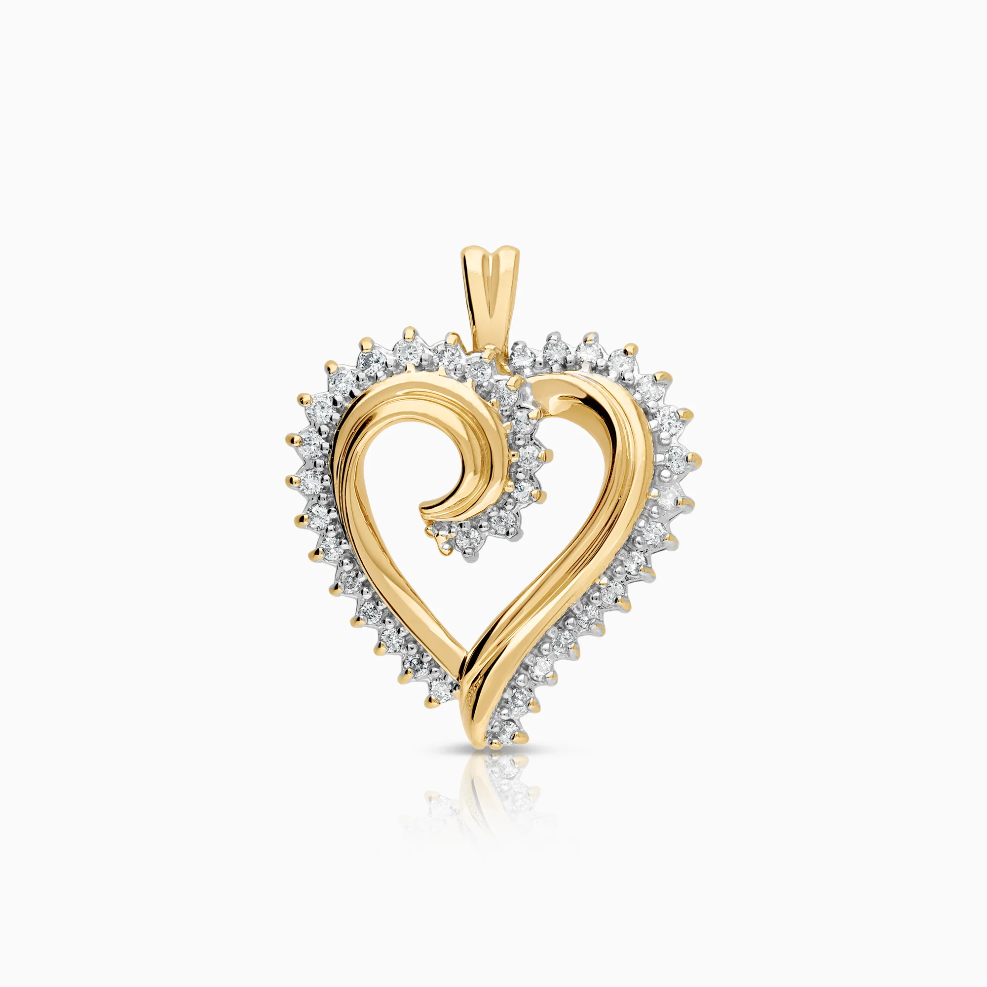 Heart pendant 0.52ct 14K gold