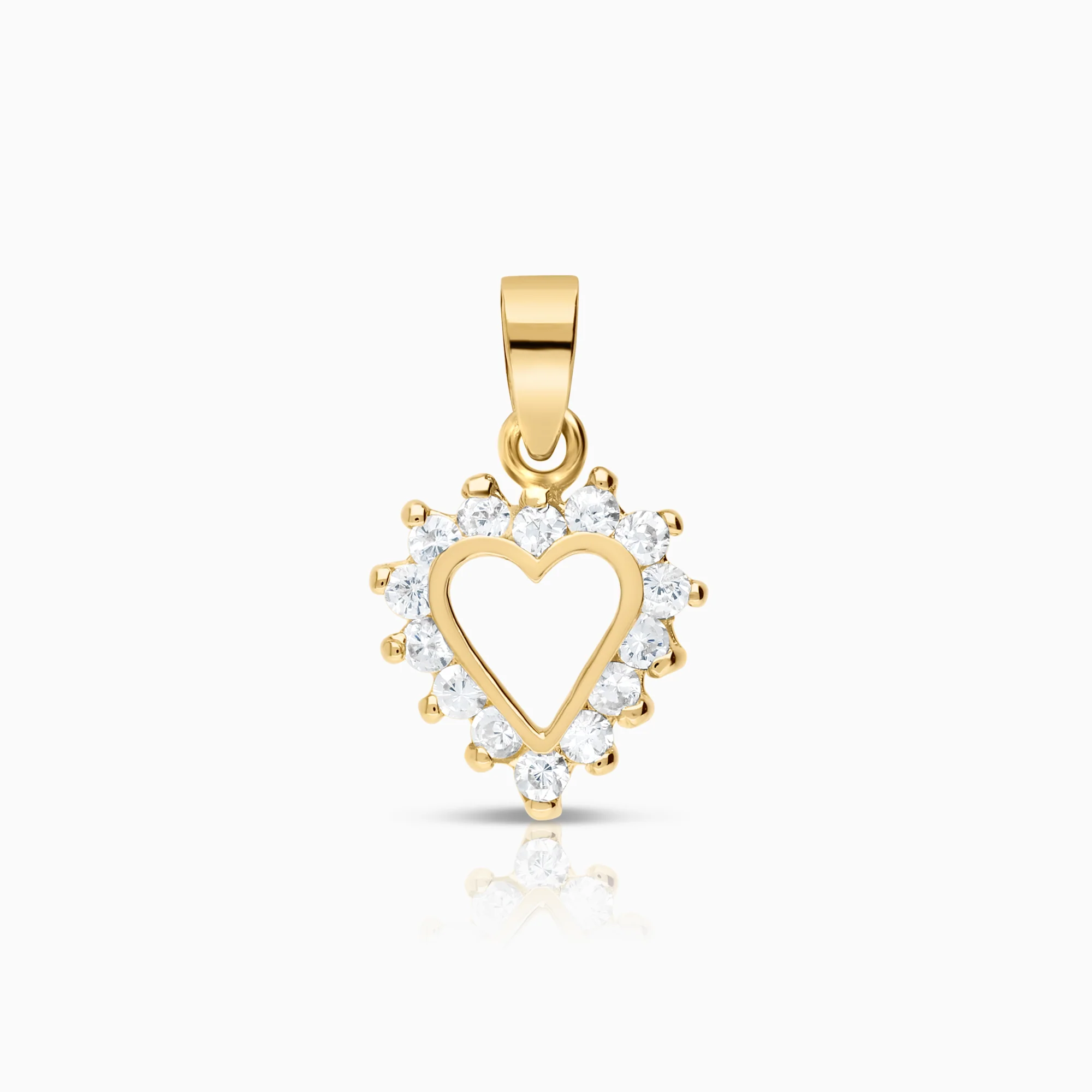 Heart pendant with cubic zirconia 0.55g 18K gold