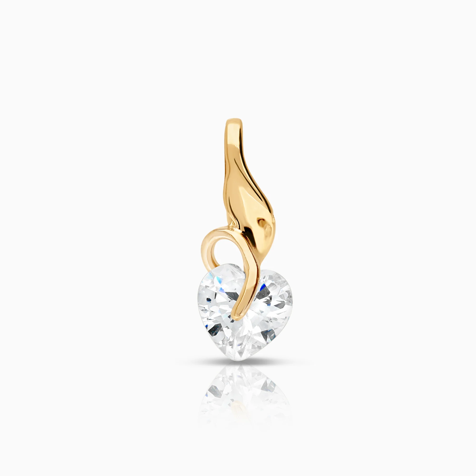 Heart pendant with cubic zirconia 0.75g 18K gold