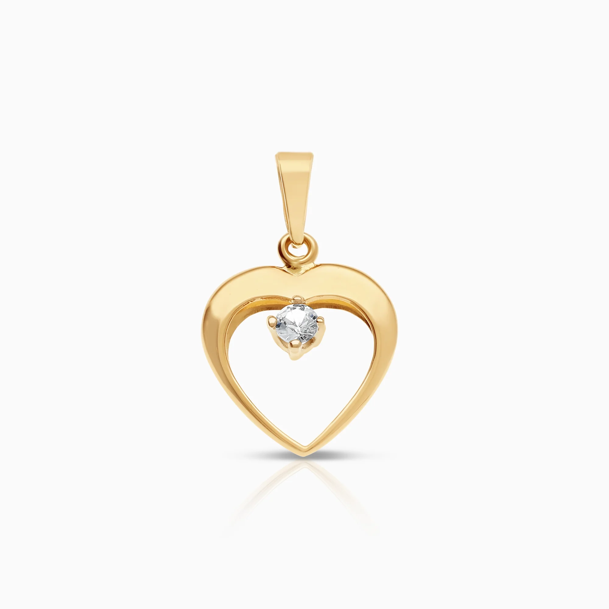 Heart pendant 0.79g 18K gold with cubic zirconia