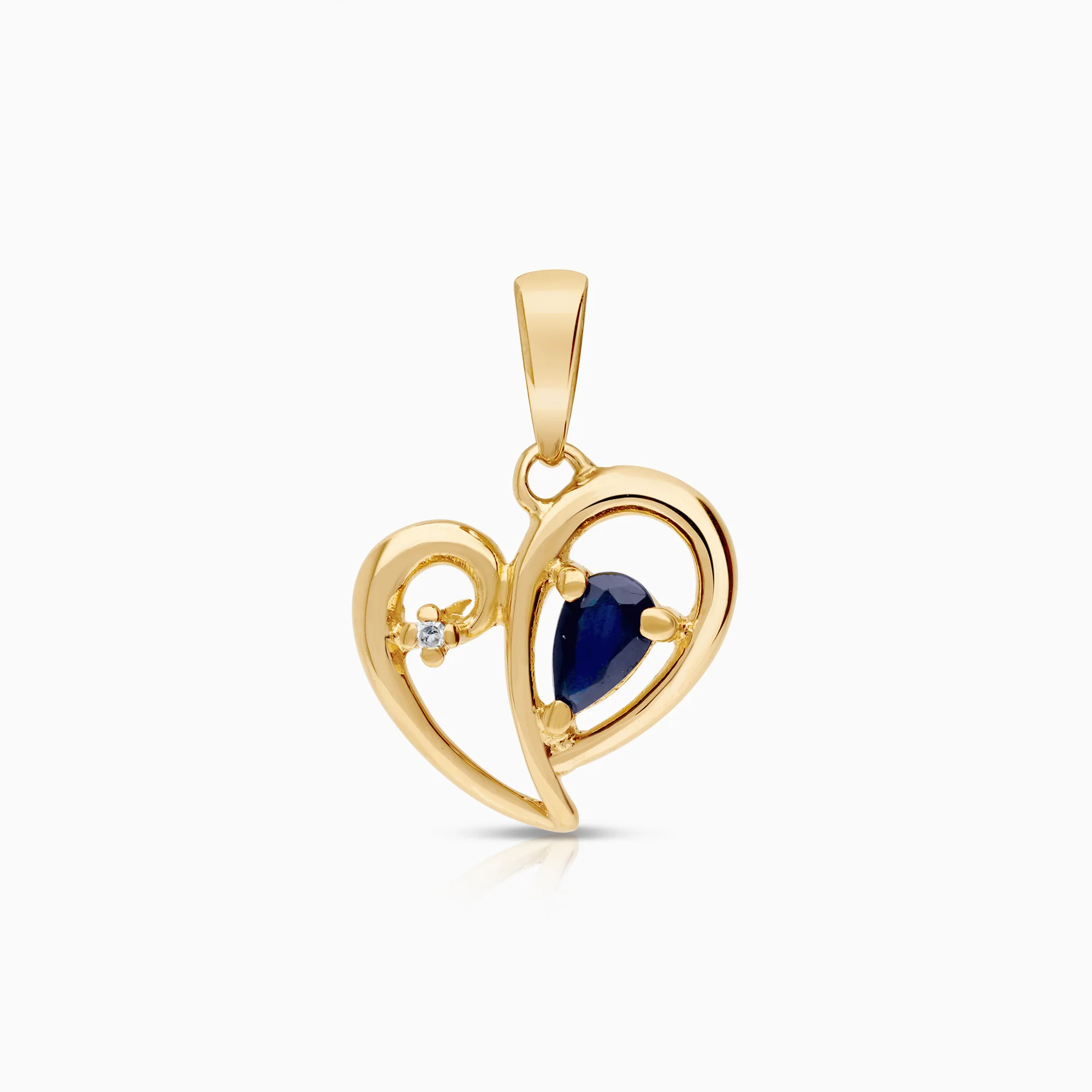 Pendant heart 0.96g 18K gold