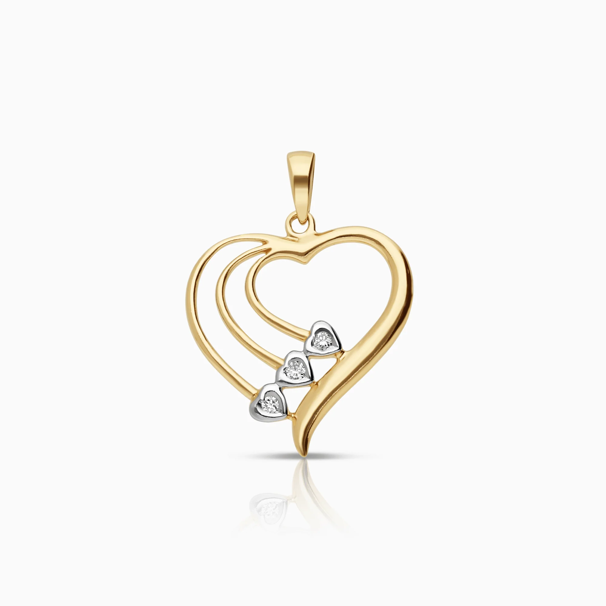 Heart pendant 0.015ct 18K gold