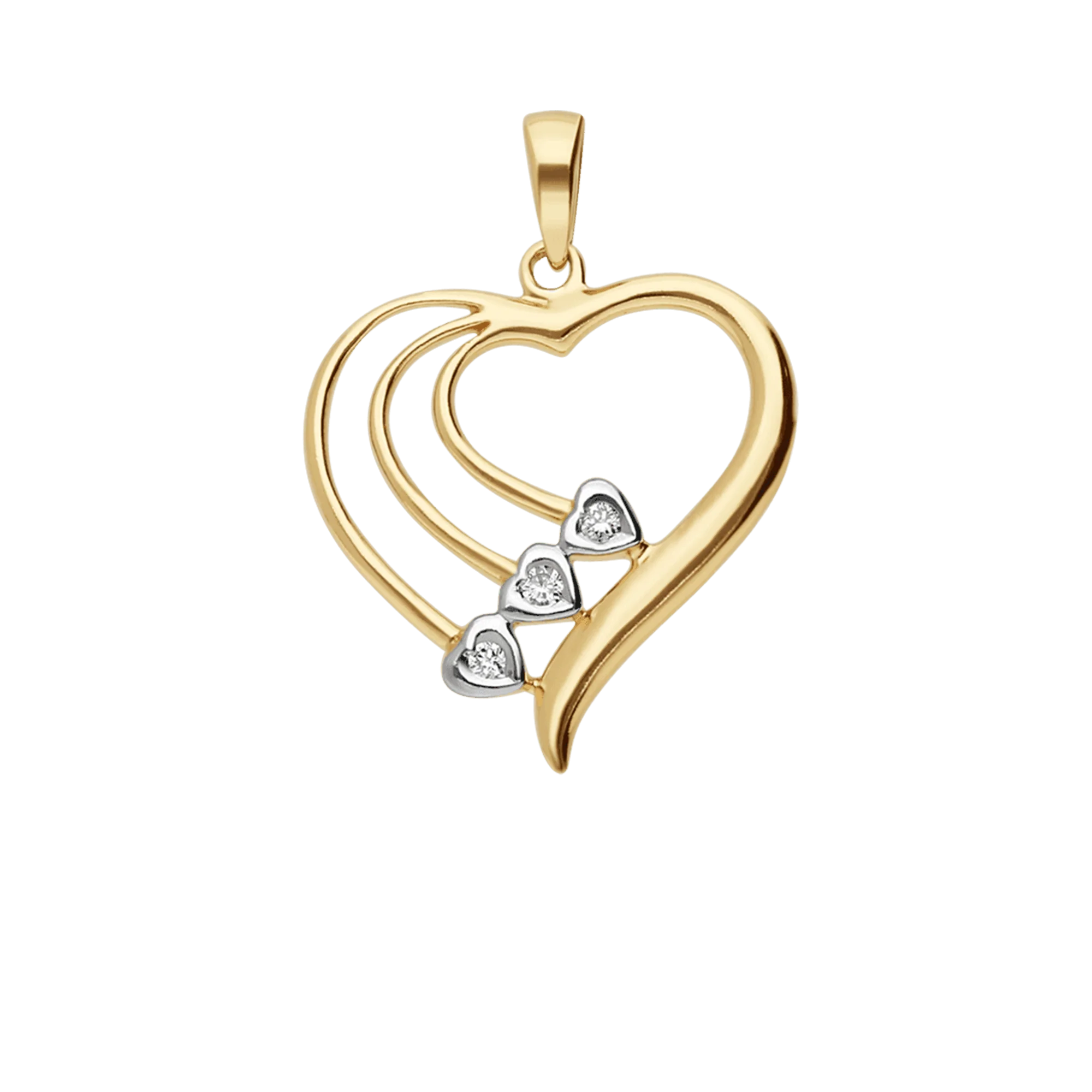 Heart pendant 0.015ct 18K gold - Image 2