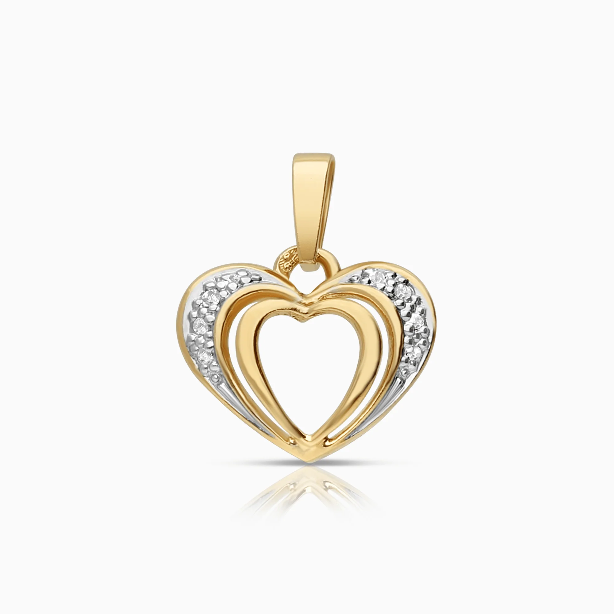 Heart pendant 0.01ct 18K gold