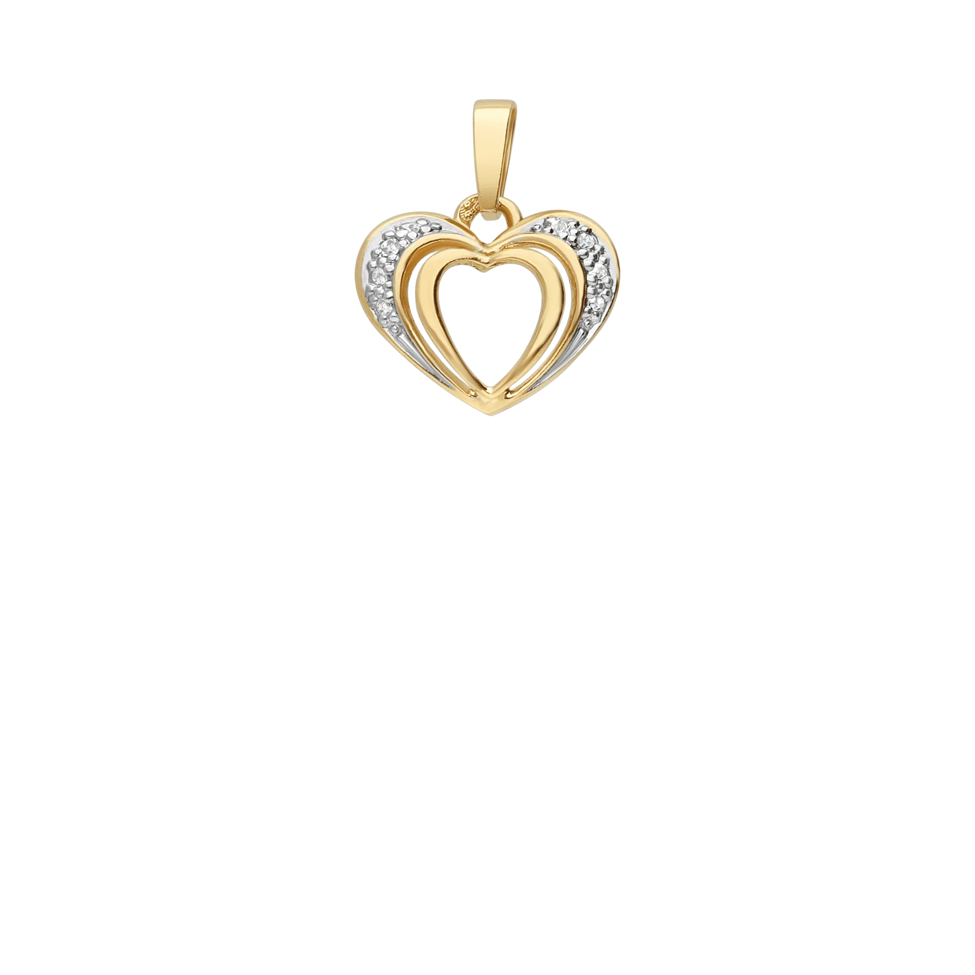 Heart pendant 0.01ct 18K gold - Image 2