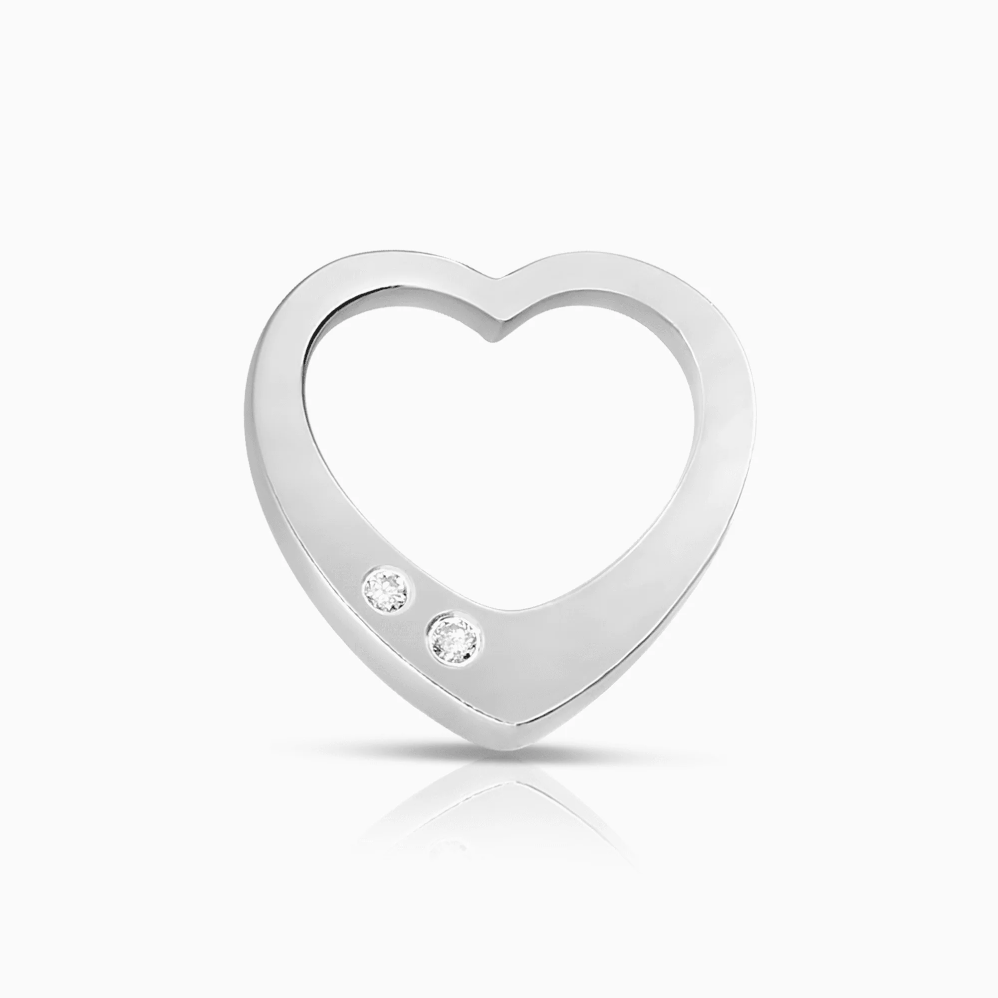 Heart pendant 0.02ct 18K white gold