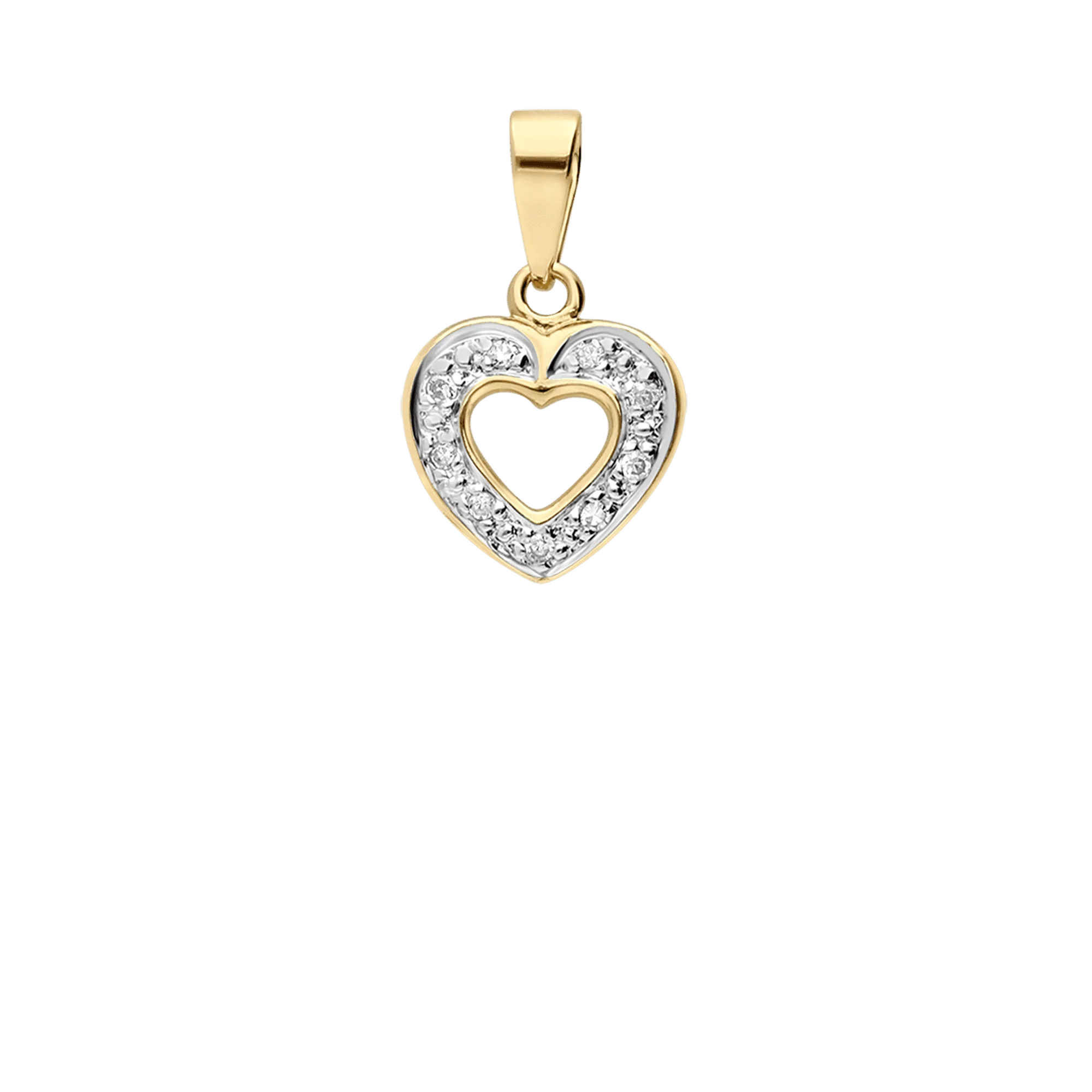 Heart pendant 0.045ct 18K gold - Image 2
