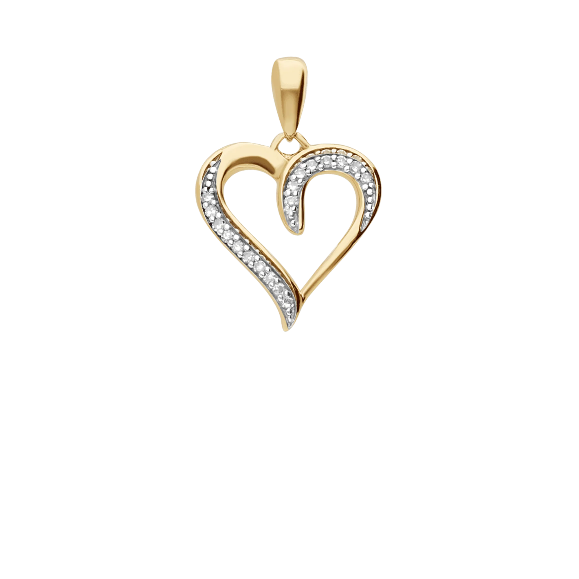 Heart pendant 0.06ct 18K gold - Image 2