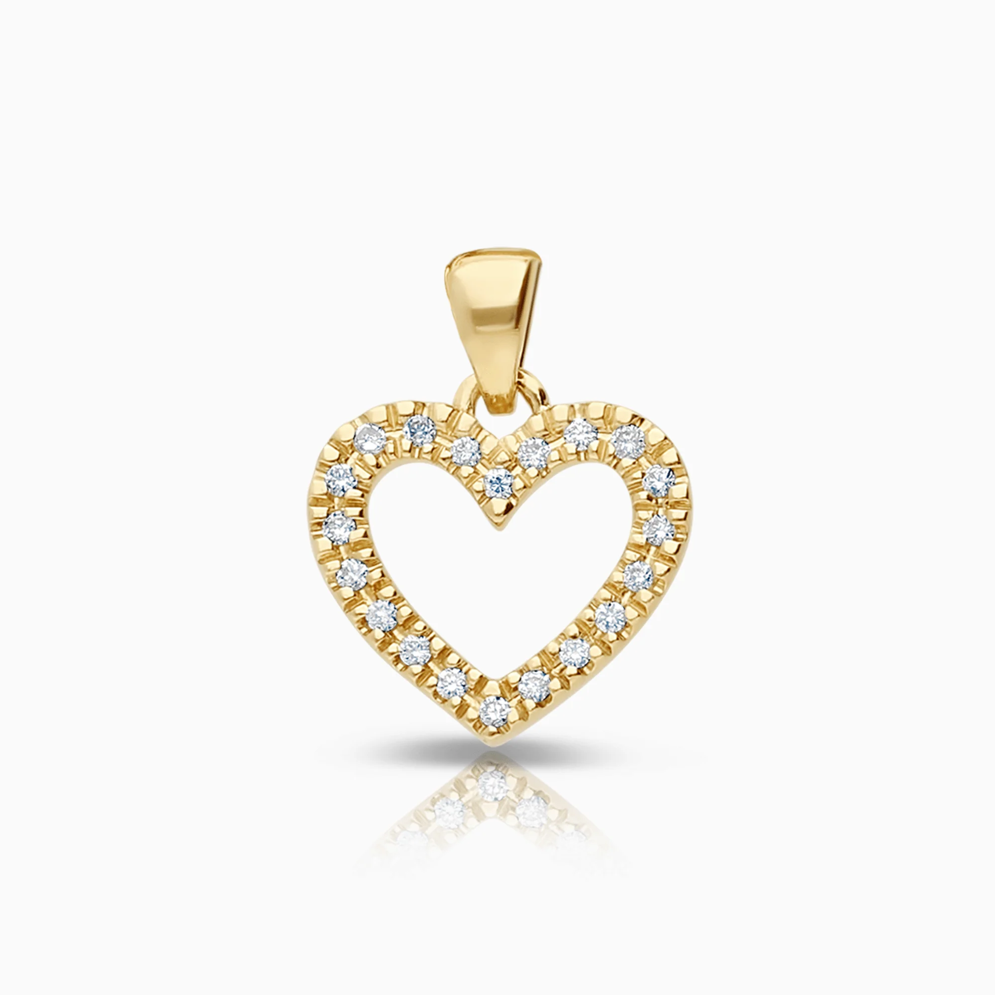 Heart pendant 0.09ct 18K gold