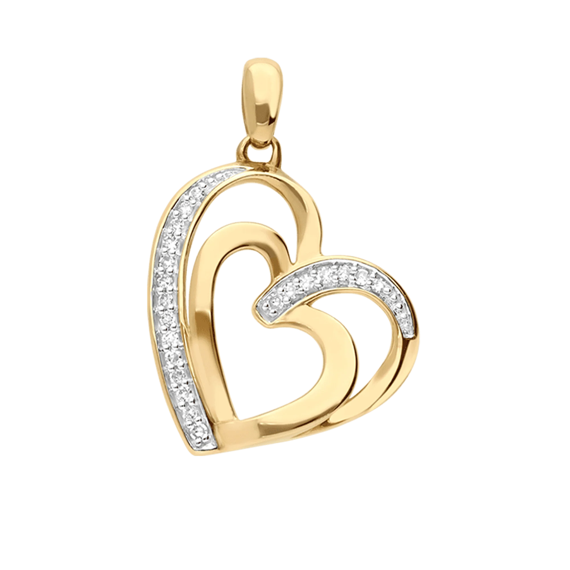 Heart pendant 0.10ct 18K gold - Image 2