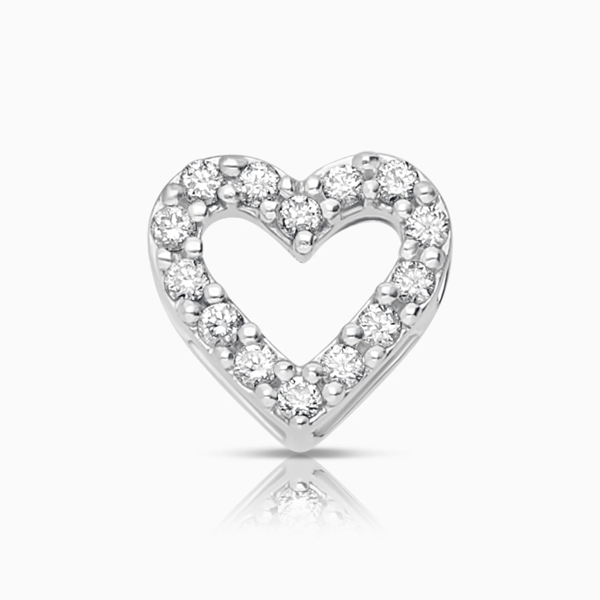 Heart pendant 0.14ct 18K white gold