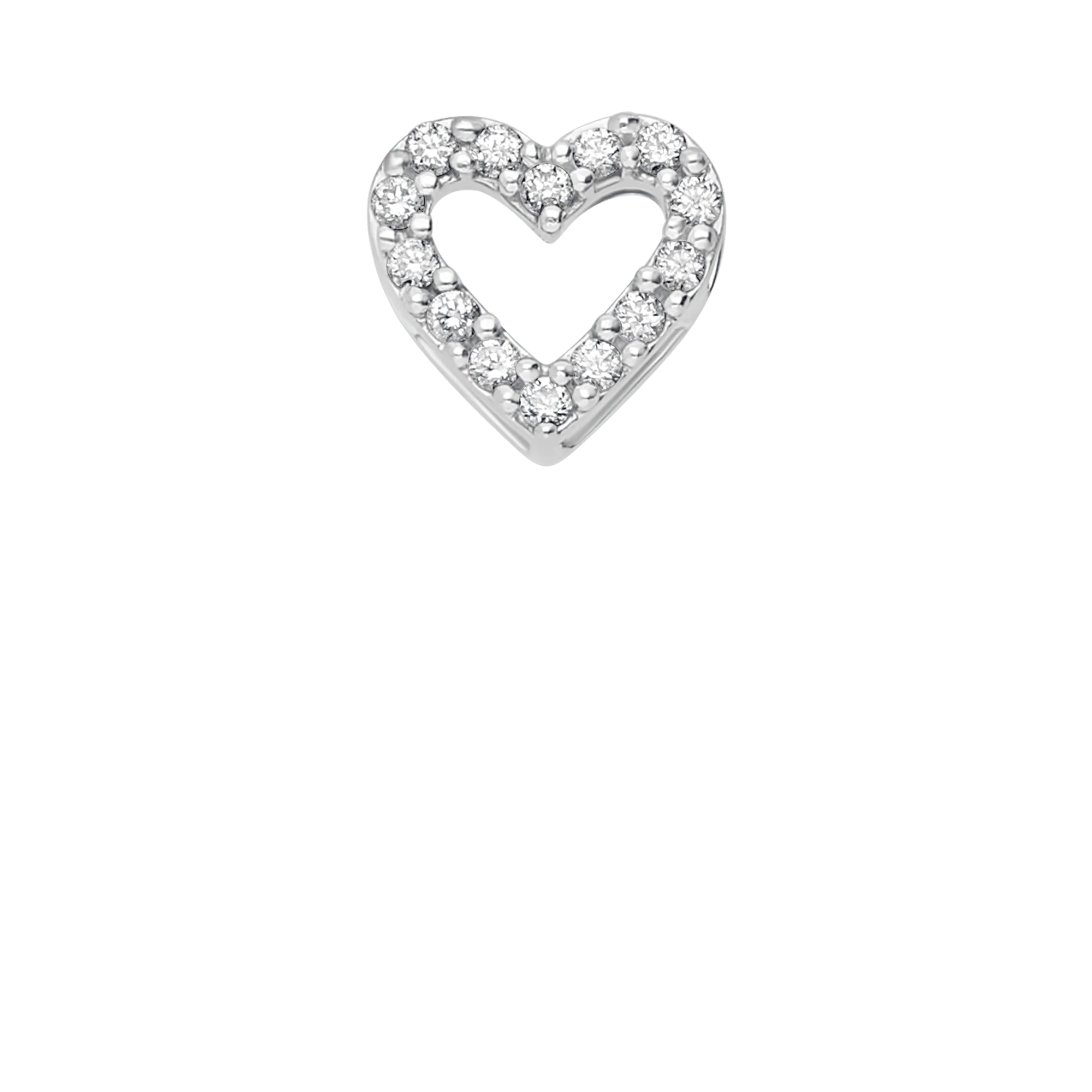 Heart pendant 0.14ct 18K white gold - Image 2