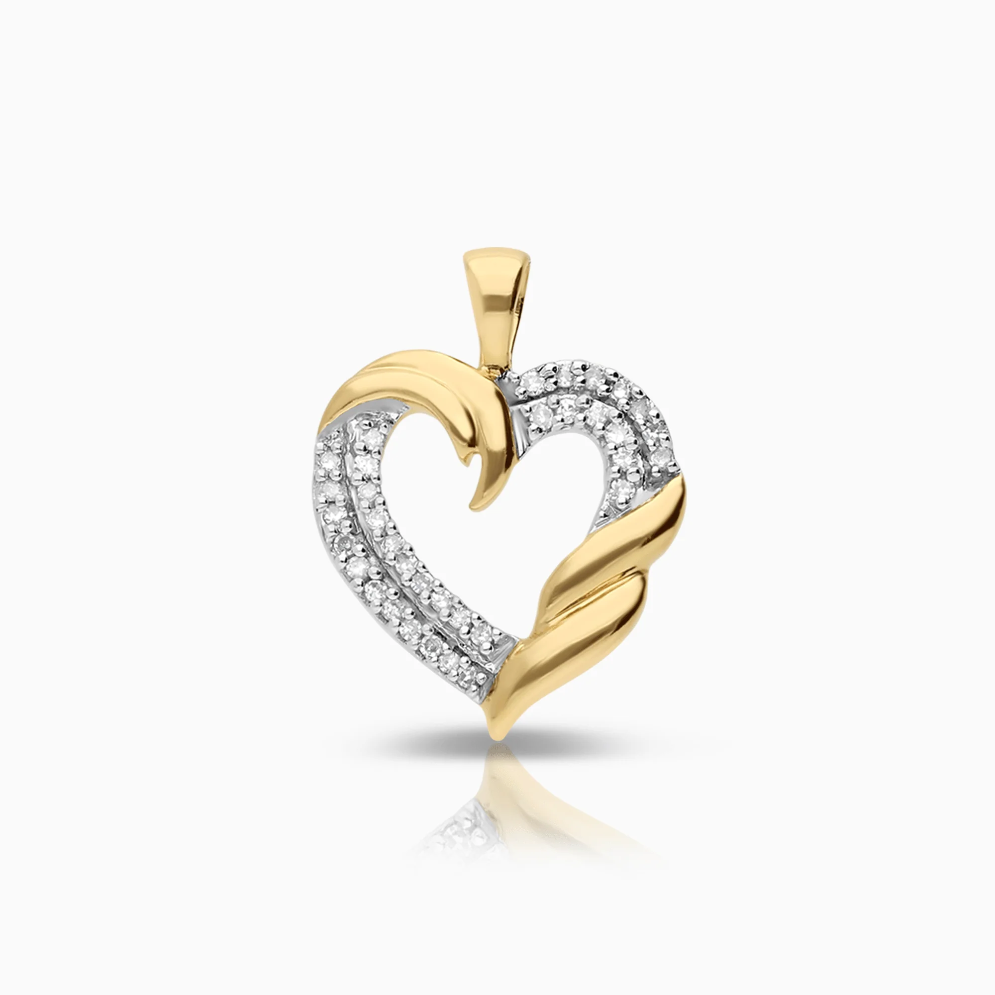 Heart pendant 0.17ct 18K gold