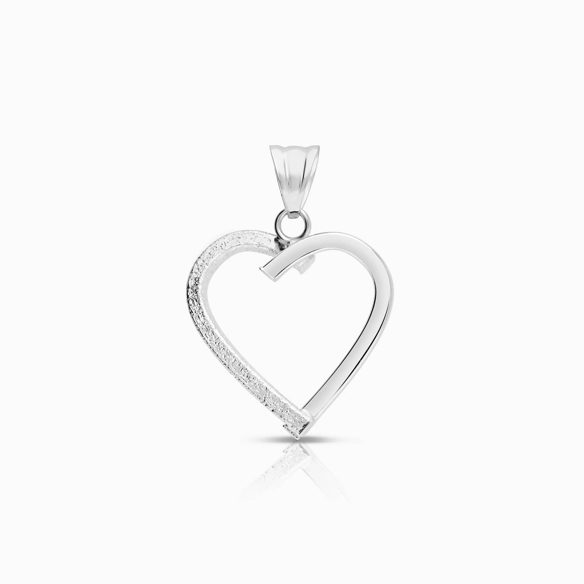 Pendant heart 1.33g 18K white gold