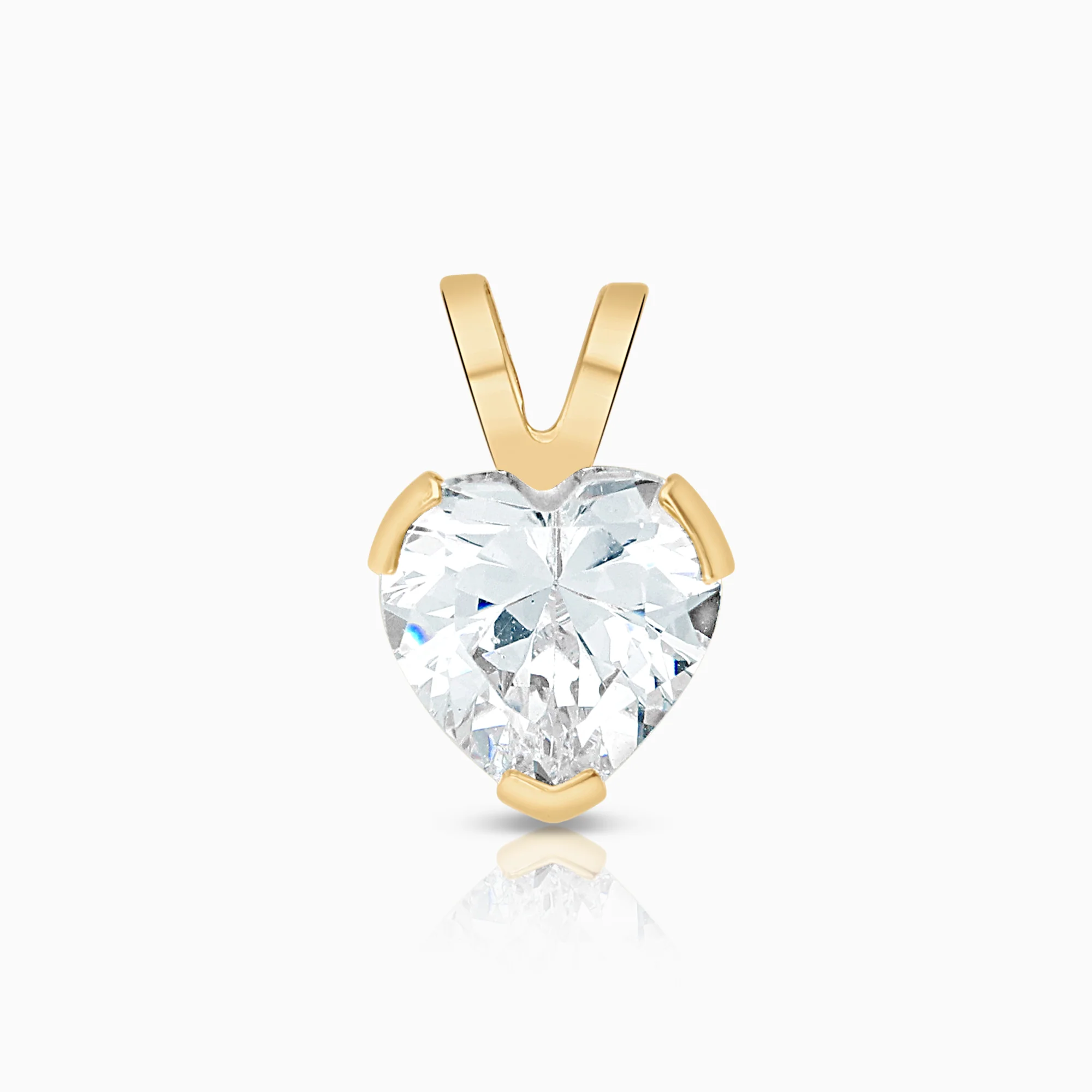 Heart pendant cubic zirconia 0.66g 18K gold